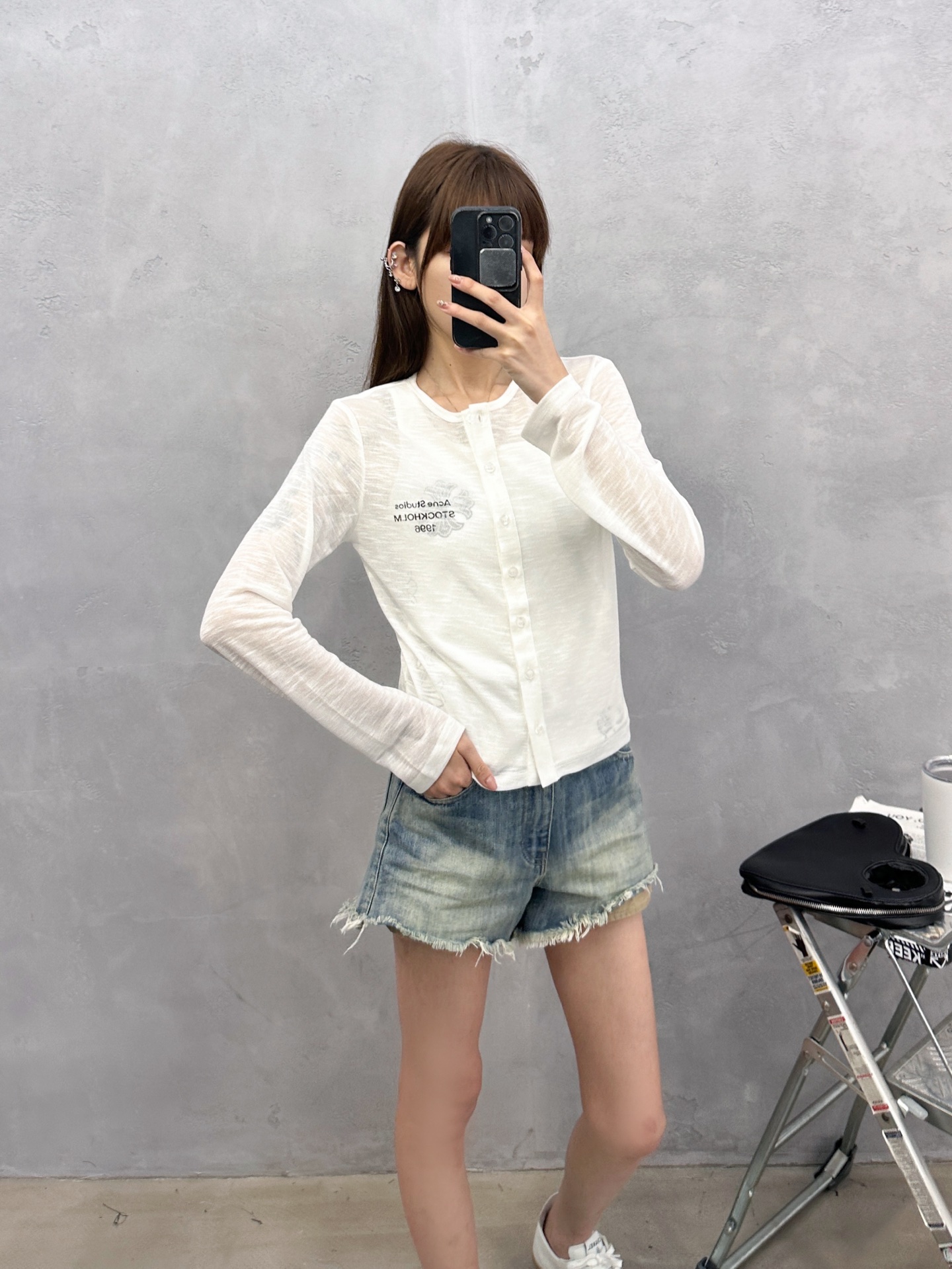 Acne ｜ 新款休闲开衫，品牌经典印花标，进口麻料混纺面料，时尚休闲，尺码sml
