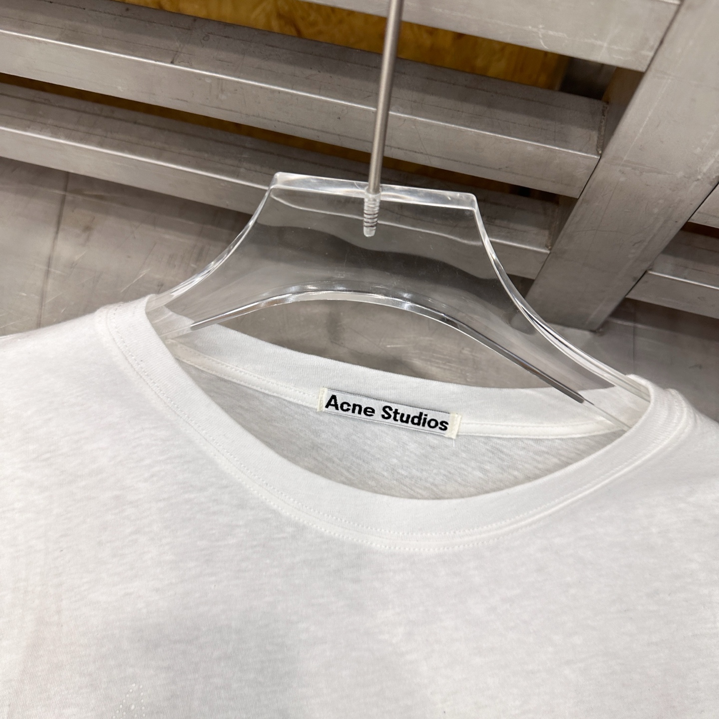 Acne ｜ 新款假两件长袖t，品牌经典字母烫钻工艺，高黏棉面料拼接蕾丝袖假两件款式，时尚休闲，尺码sm