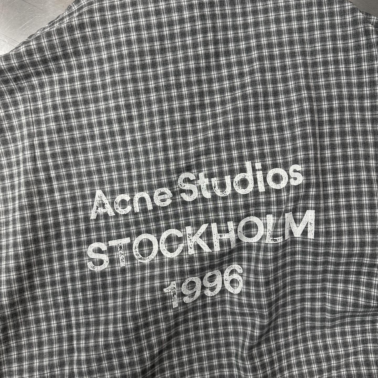 Acne ｜ 新款开衫外套，前后经典印花标，轻薄全棉色织格纹面料，时尚休闲，尺码sml