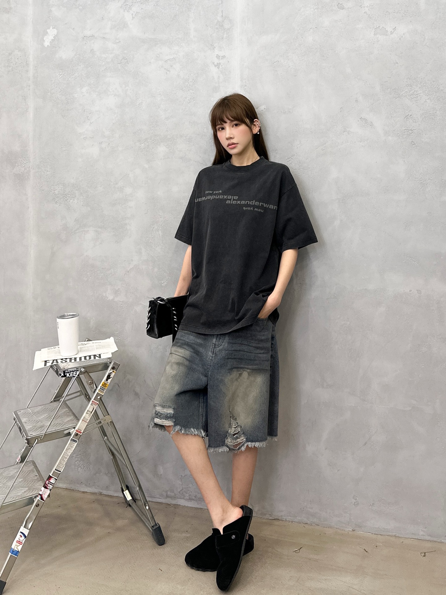 大王 ｜ 新款短袖t，成衣洗水炒色加发泡印花工艺，休闲时尚，男女同款，尺码sml
