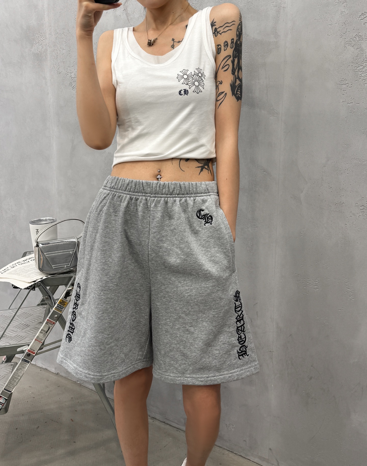 克罗心 ｜ 新款休闲短裤，成衣洗水加多处刺绣工艺，时尚休闲，男女同款，尺码sml