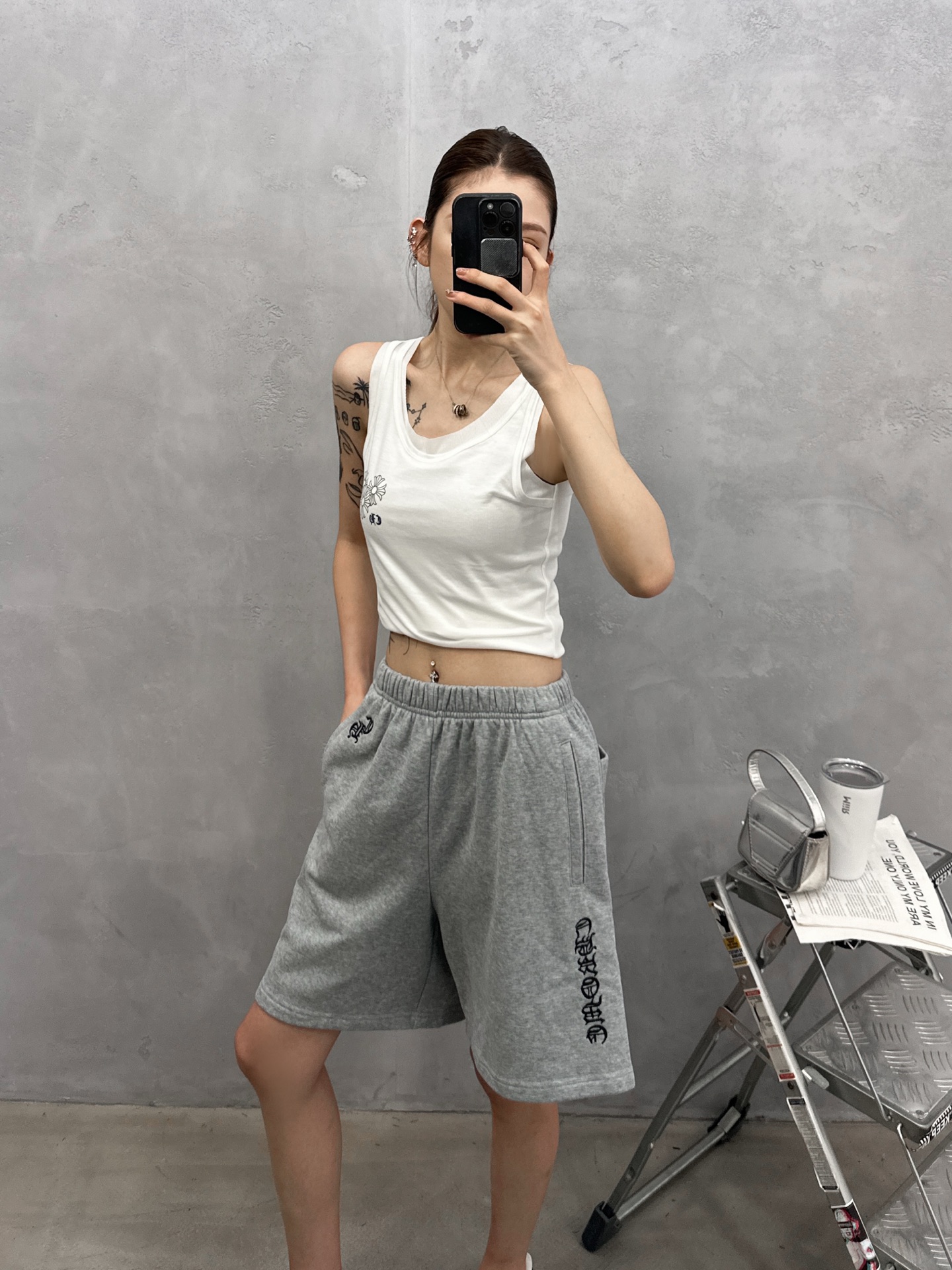 克罗心 ｜ 新款休闲短裤，成衣洗水加多处刺绣工艺，时尚休闲，男女同款，尺码sml