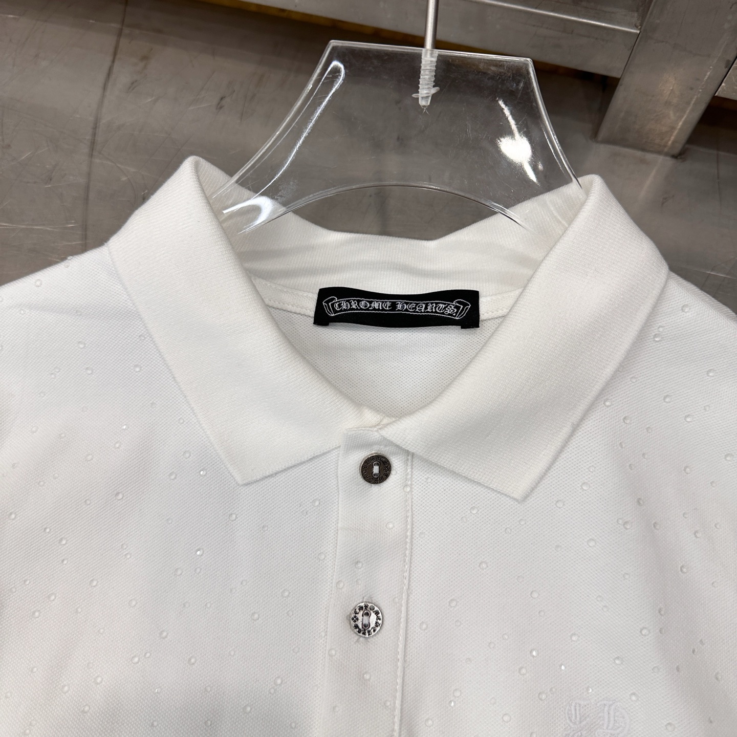 克罗心 ｜ 新款短袖Polo，品牌经典刺绣标加成衣洗水烫钻工艺，休闲时尚，尺码sml
