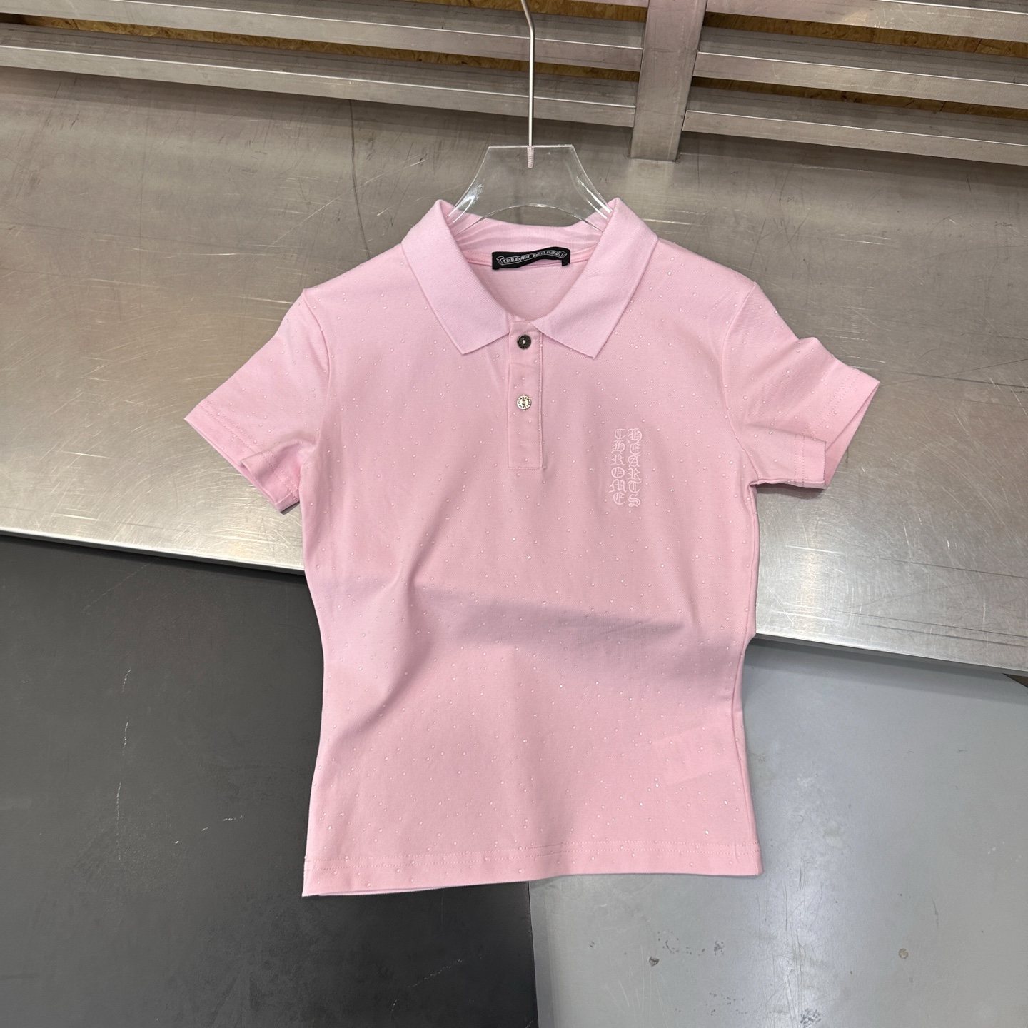 克罗心 ｜ 新款短袖Polo，品牌经典刺绣标加成衣洗水烫钻工艺，休闲时尚，尺码sml