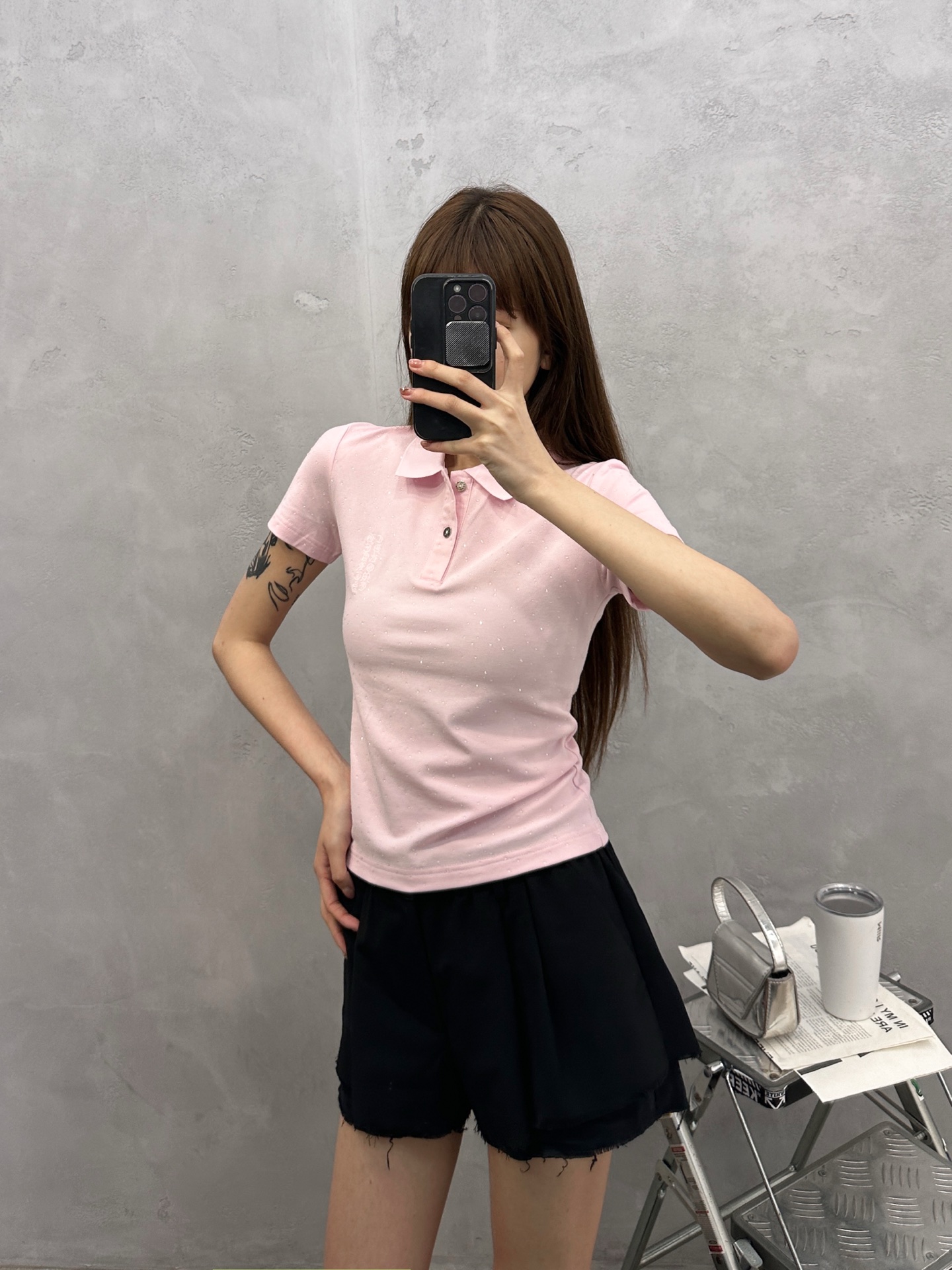 克罗心 ｜ 新款短袖Polo，品牌经典刺绣标加成衣洗水烫钻工艺，休闲时尚，尺码sml