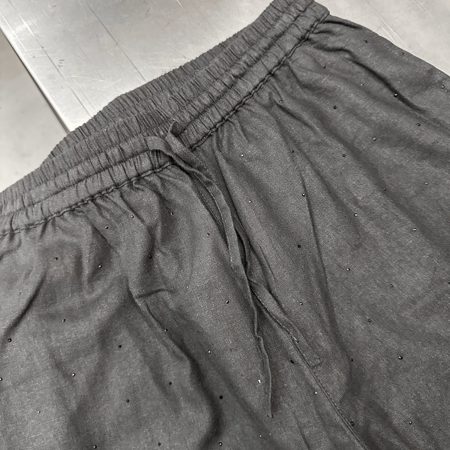 大王 ｜ 新款休闲裤，成衣洗水烫钻工艺，亚麻混纺面料，休闲时尚，尺码sml