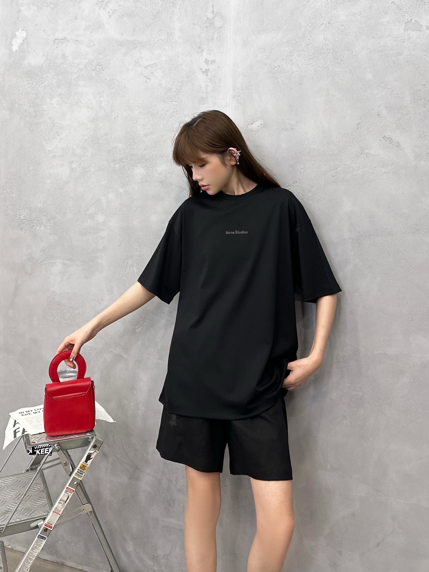 Acne ｜ 新款短袖t，品牌经典厚版印花标，日本进口蓝精莫代尔面料，时尚休闲，男女同款，尺码sml