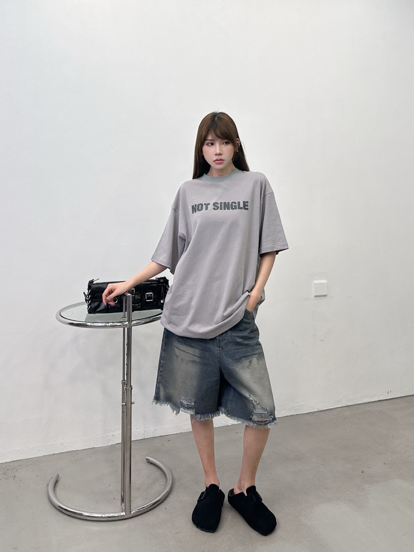 巴黎 ｜ 新款短袖t，成衣洗水吊磨加裂浆印花工艺，时尚休闲，男女同款，尺码sml