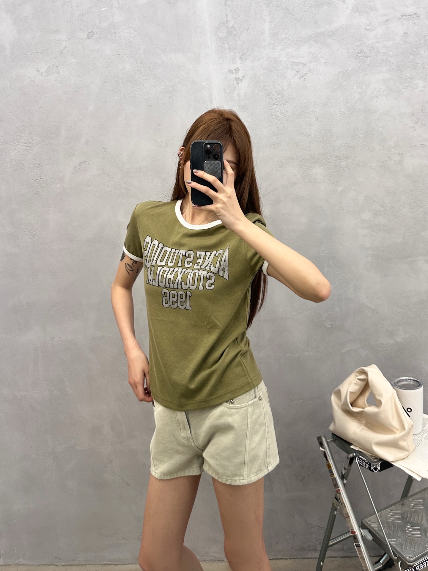 Acne ｜ 新款短袖t，成衣洗水固色工艺，品牌最新字母印花，莱赛尔棉面料，撞色螺纹设计，尺码sml