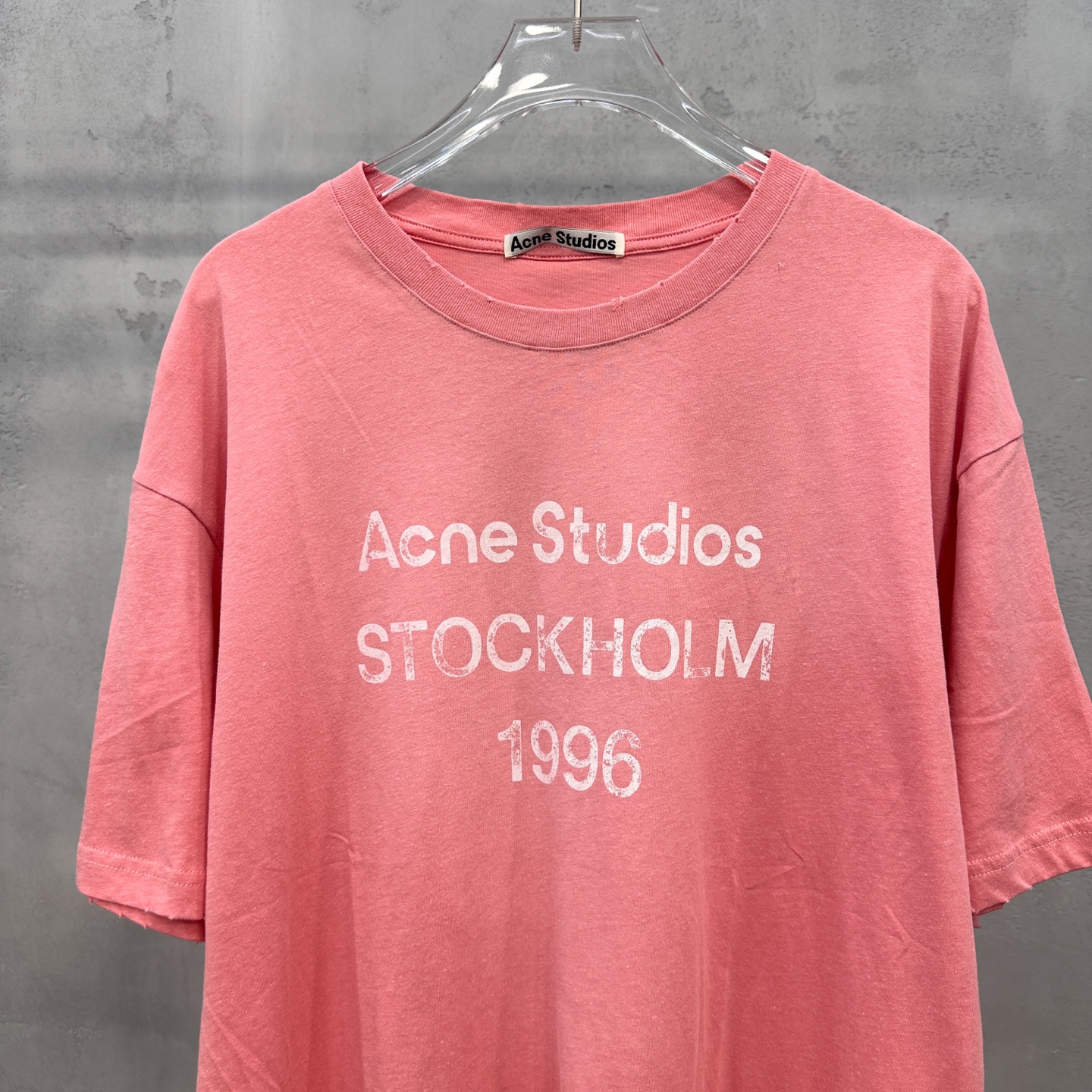 Acne ｜ 新款短袖t，成衣洗水喷色印花吊磨工艺，进口亚麻棉面料，时尚休闲，尺码sml