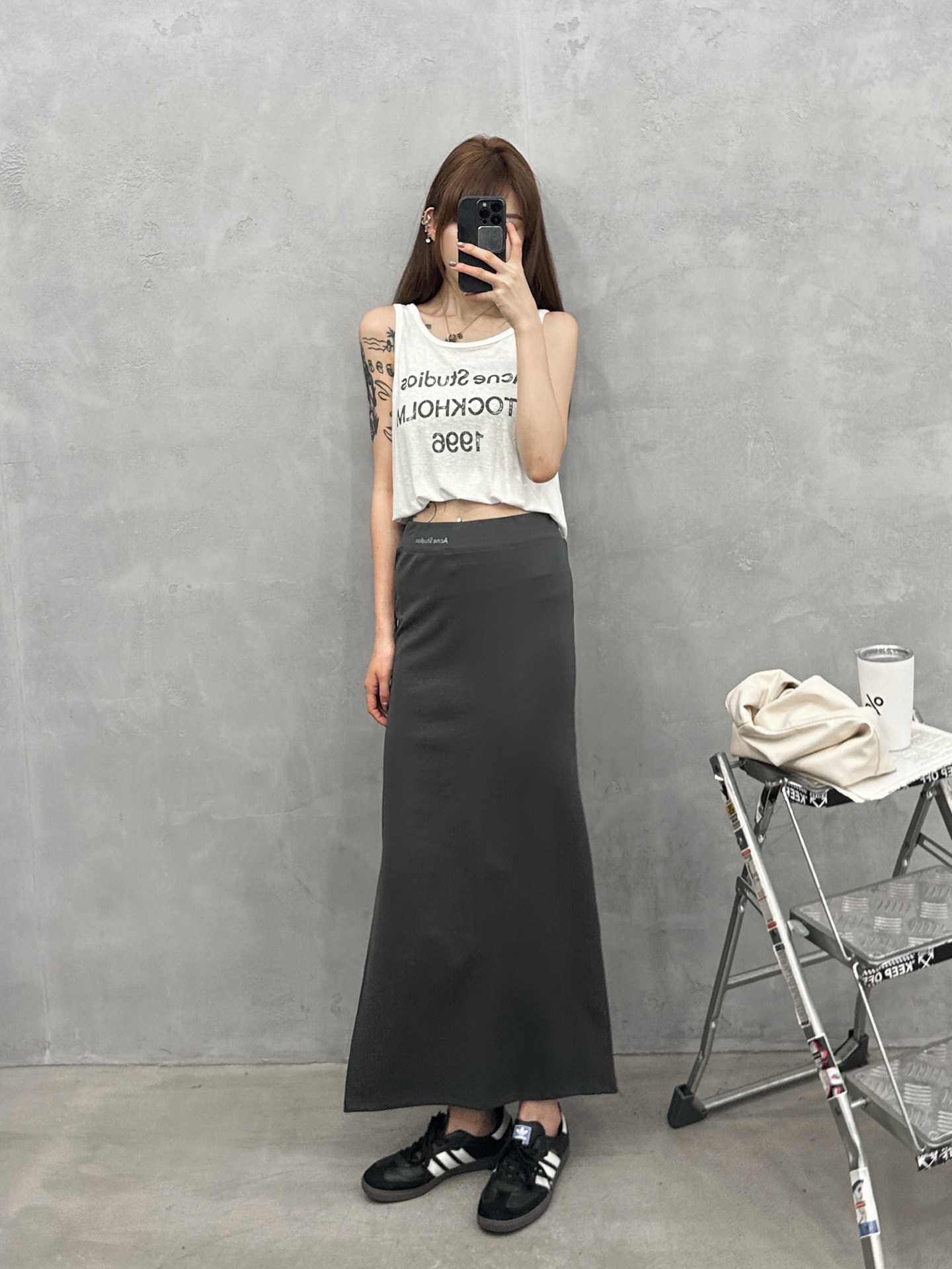 Acne ｜ 新款休闲半裙，品牌经典印花标，莫代尔棉面料，时尚休闲，尺码sml