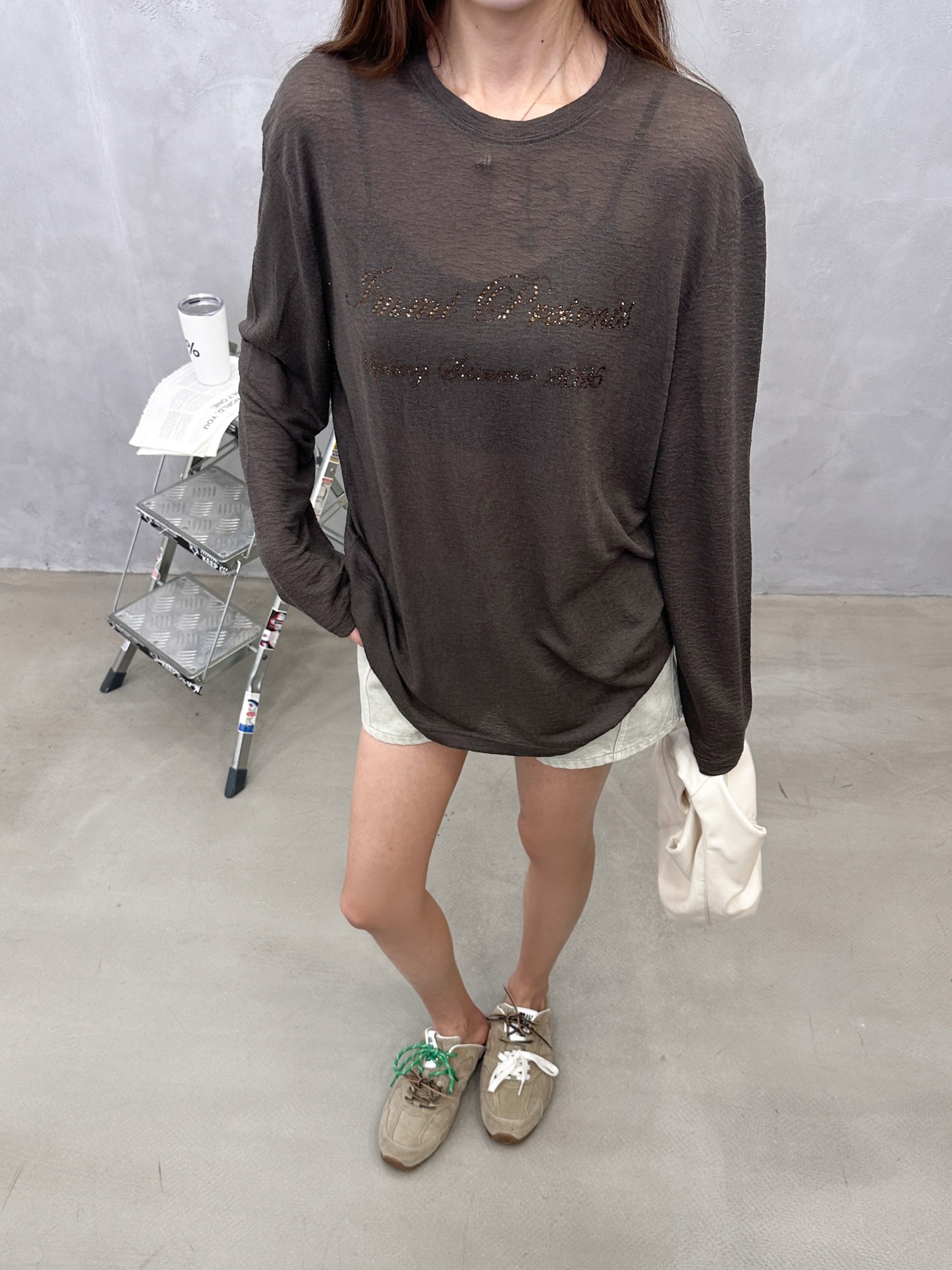 Acne ｜ 新款长袖罩衫，前后品牌经典字母烫钻工艺，进口天丝羊毛面料，休闲时尚，尺码sml