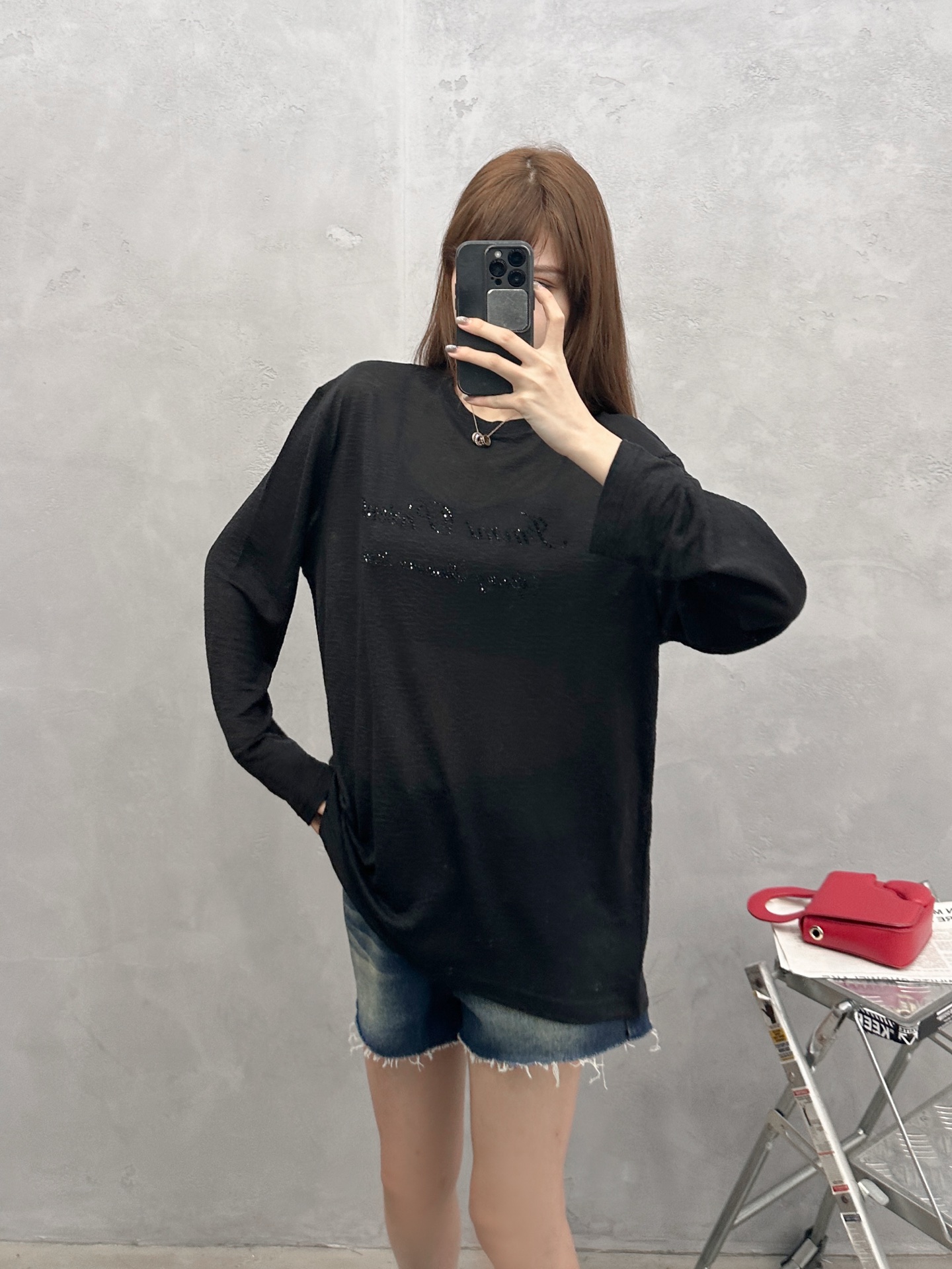 Acne ｜ 新款长袖罩衫，前后品牌经典字母烫钻工艺，进口天丝羊毛面料，休闲时尚，尺码sml