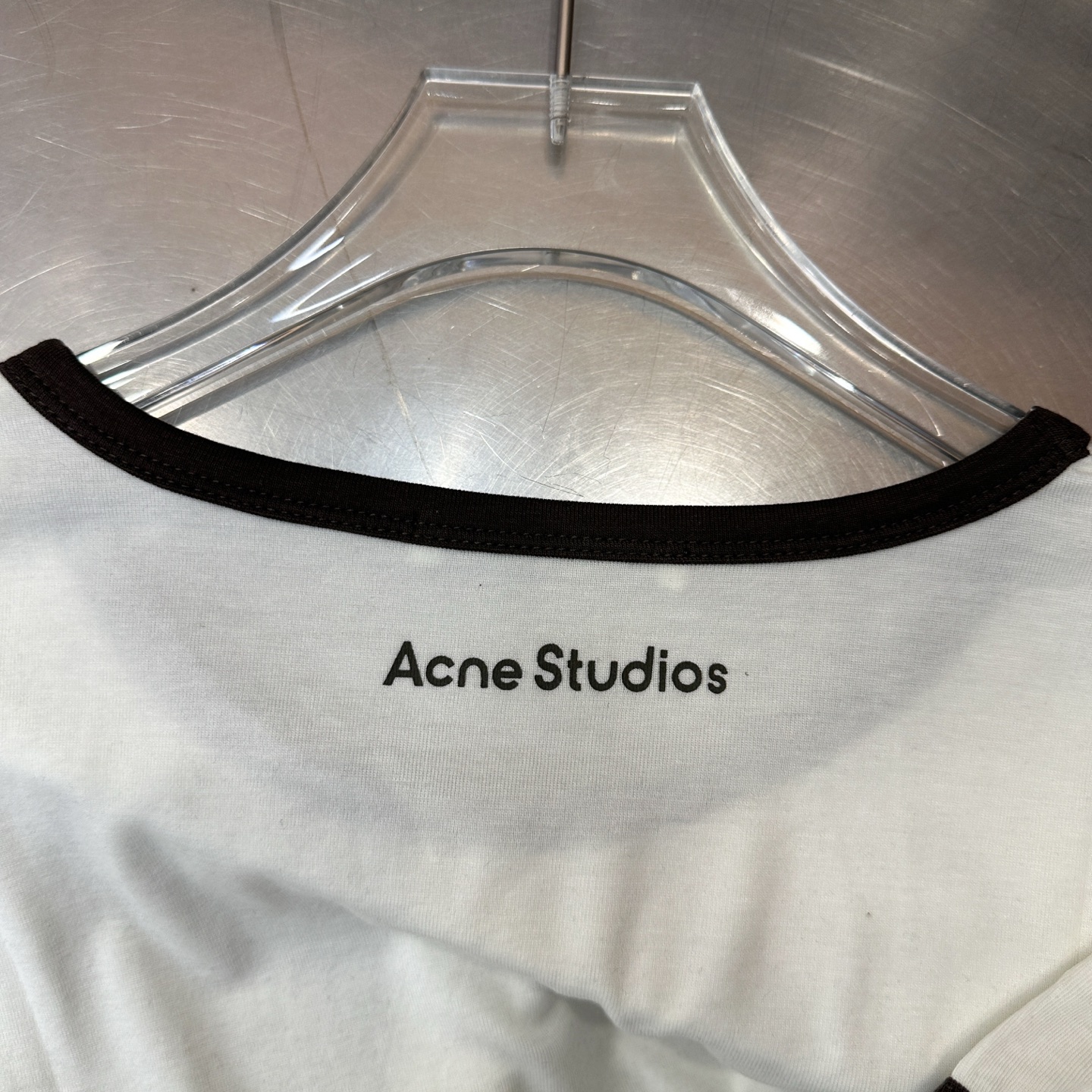 Acne ｜ 新款短袖t，品牌经典前后印花工艺，成衣洗水固色工艺，进口莱赛尔羊毛面料，撞色螺纹款式设计，