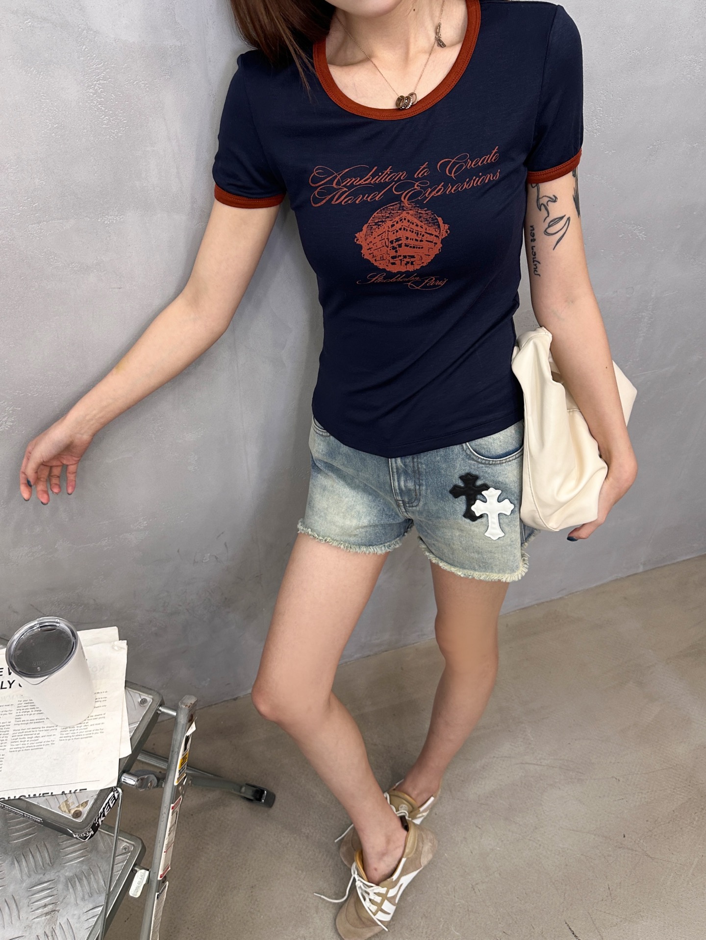 Acne ｜ 新款短袖t，品牌经典前后印花工艺，成衣洗水固色工艺，进口莱赛尔羊毛面料，撞色螺纹款式设计，