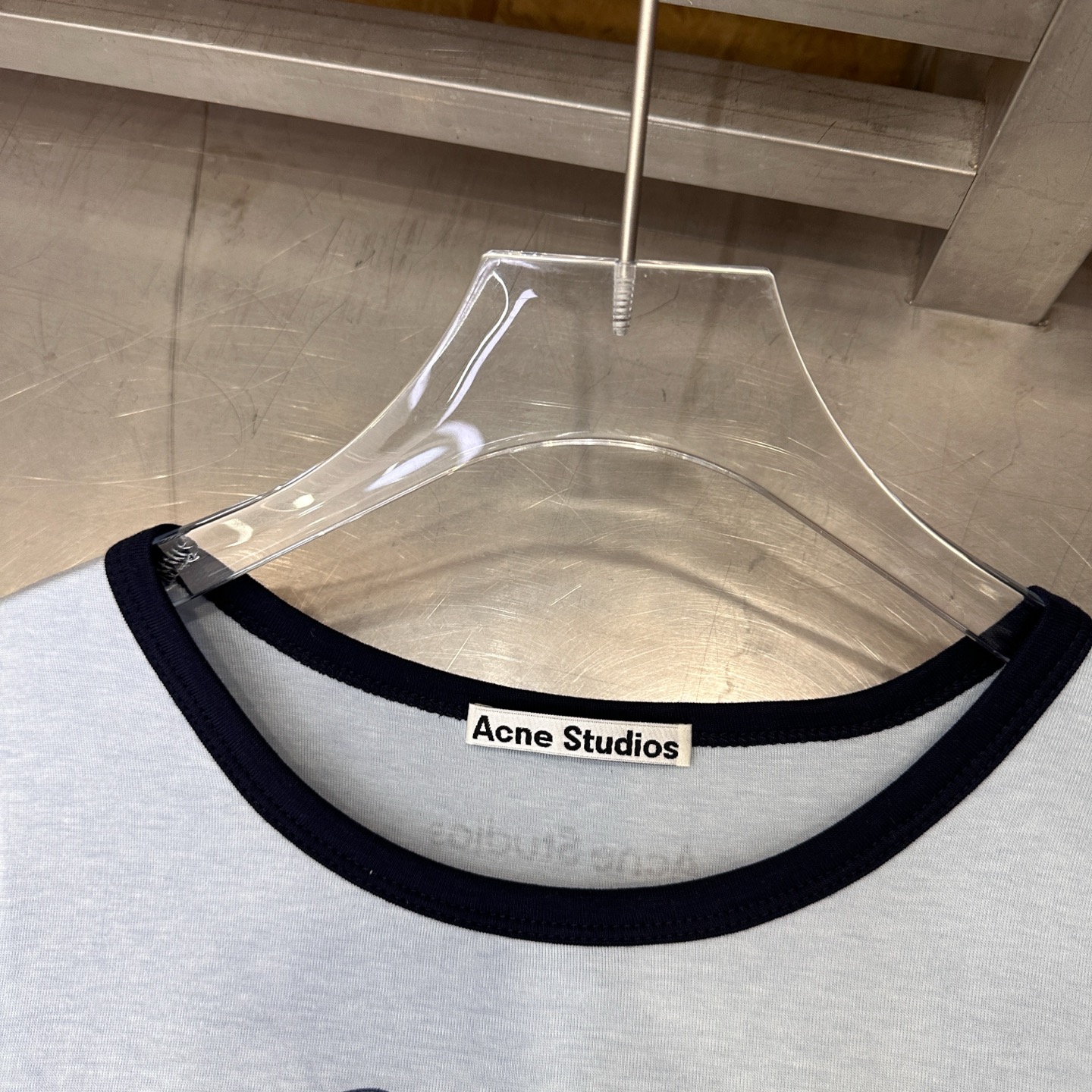 Acne ｜ 新款短袖t，品牌经典前后印花工艺，成衣洗水固色工艺，进口莱赛尔羊毛面料，撞色螺纹款式设计，