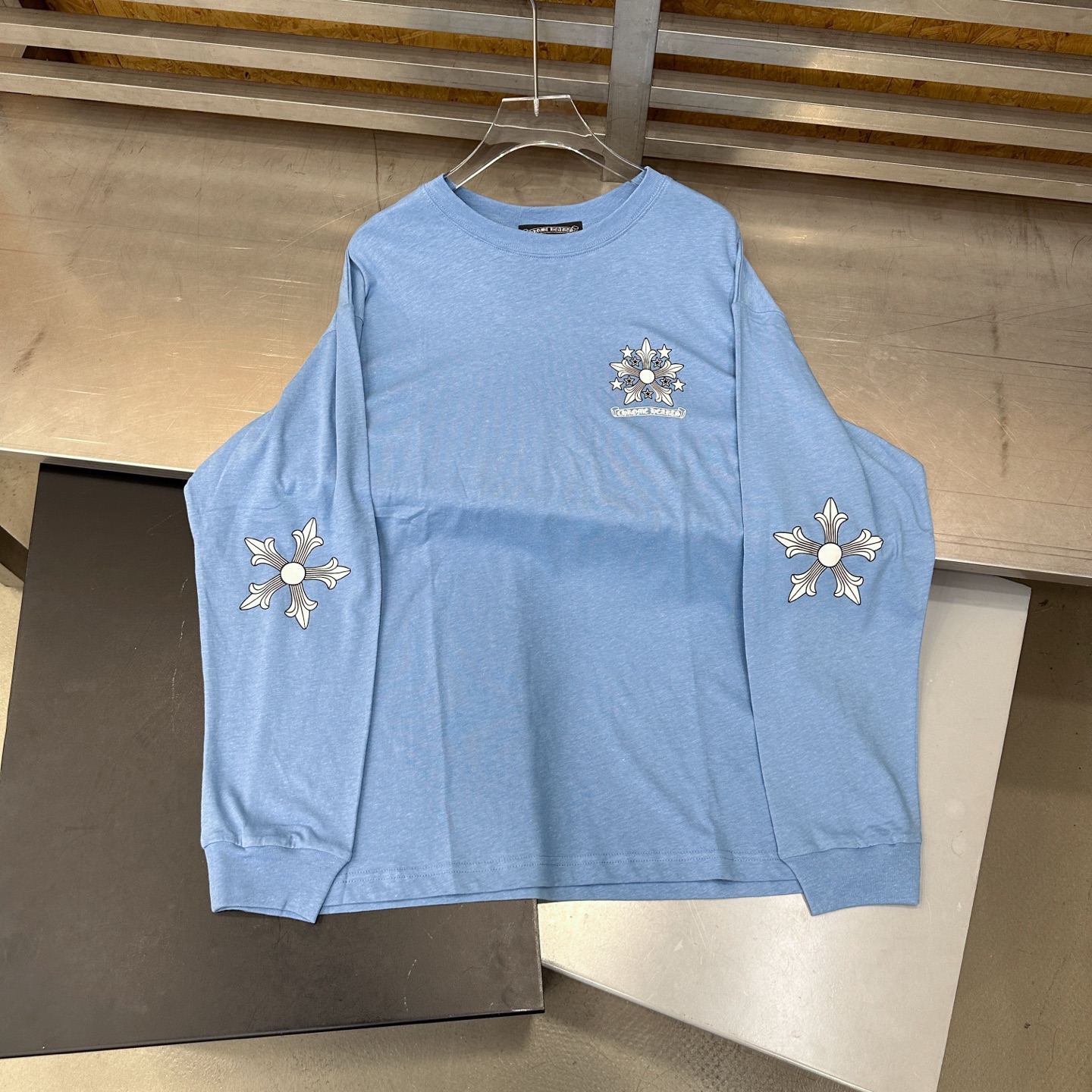 克罗心 ｜ 新款长袖t，成衣洗水加多处印花工艺，日本进口亚麻棉面料，休闲时尚，尺码sml