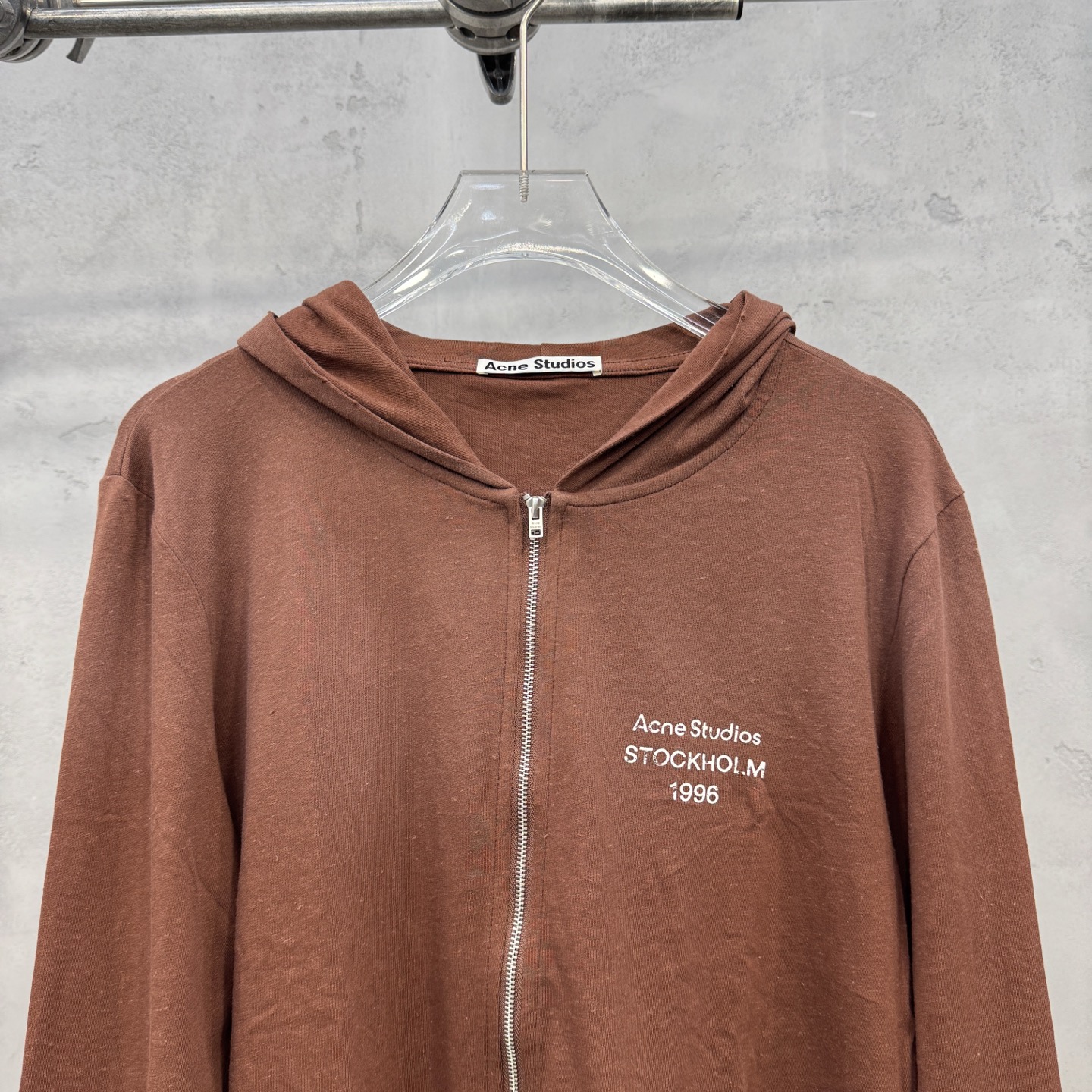 Acne ｜ 新款卫衣开衫，品牌经典印花加成衣洗水吊磨喷色工艺，进口亚麻棉面料，休闲时尚，尺码sml
