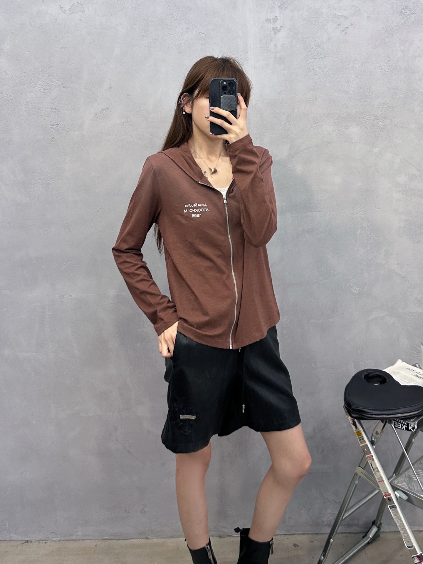 Acne ｜ 新款卫衣开衫，品牌经典印花加成衣洗水吊磨喷色工艺，进口亚麻棉面料，休闲时尚，尺码sml