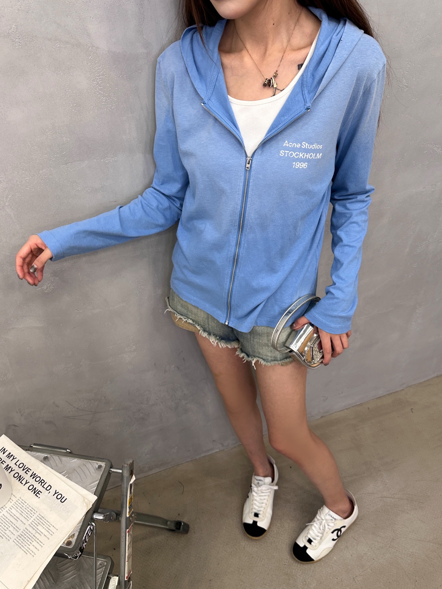 Acne ｜ 新款卫衣开衫，品牌经典印花加成衣洗水吊磨喷色工艺，进口亚麻棉面料，休闲时尚，尺码sml