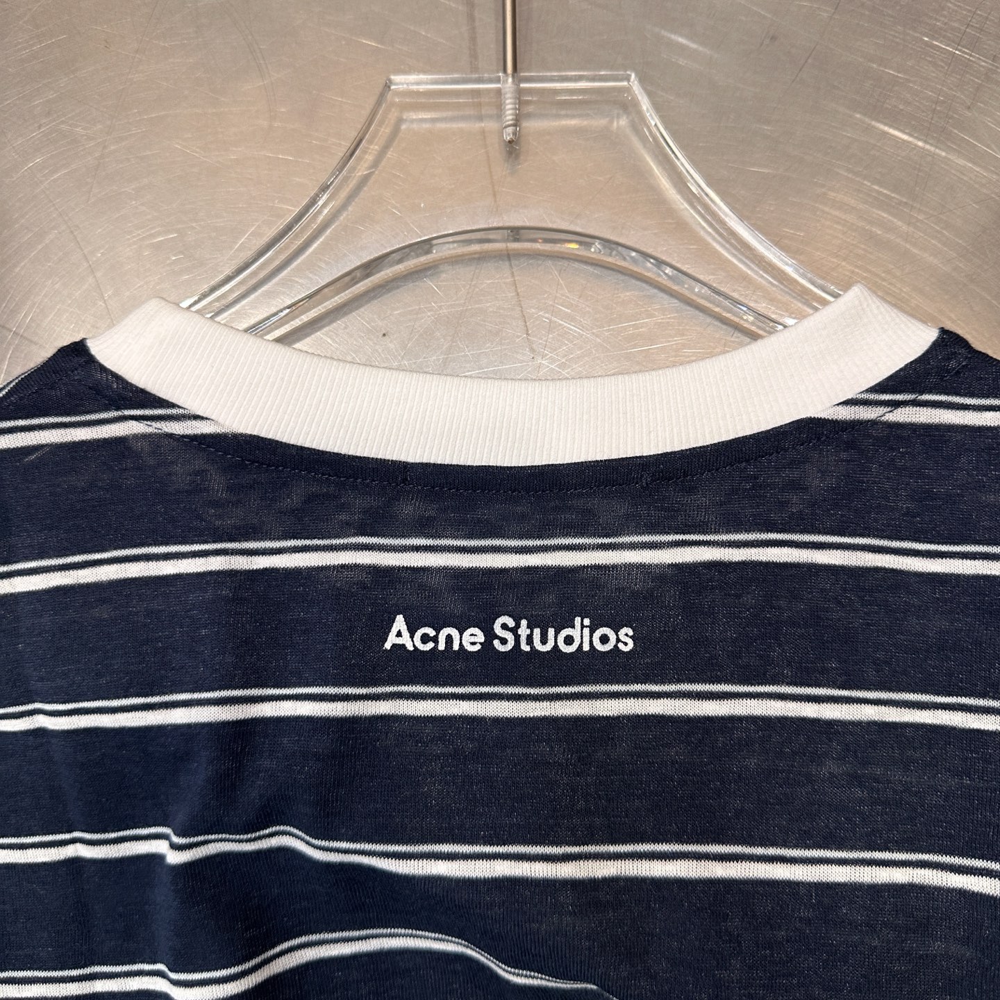 Acne ｜ 新款长袖t，品牌经典前后印花，人棉混纺色织条纹面料，时尚休闲，尺码sml