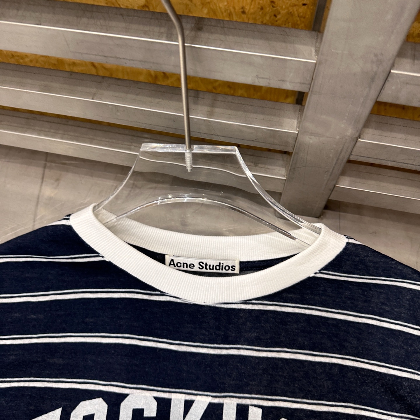 Acne ｜ 新款长袖t，品牌经典前后印花，人棉混纺色织条纹面料，时尚休闲，尺码sml