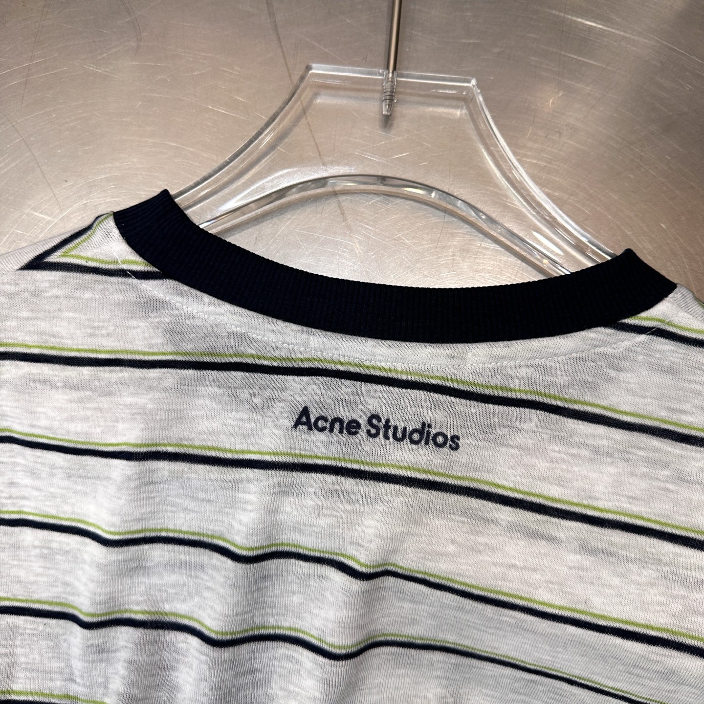 Acne ｜ 新款长袖t，品牌经典前后印花，人棉混纺色织条纹面料，时尚休闲，尺码sml