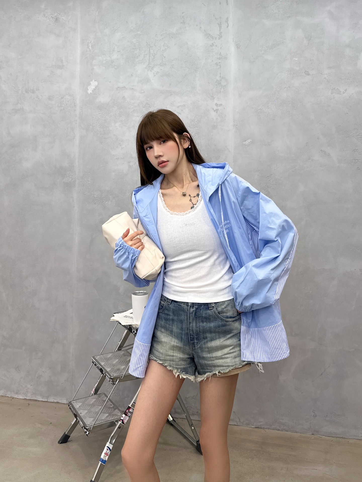 Acne ｜ 新款风衣外套，品牌经典印花标，特殊色织条纹面料拼接款式，时尚休闲，尺码sml