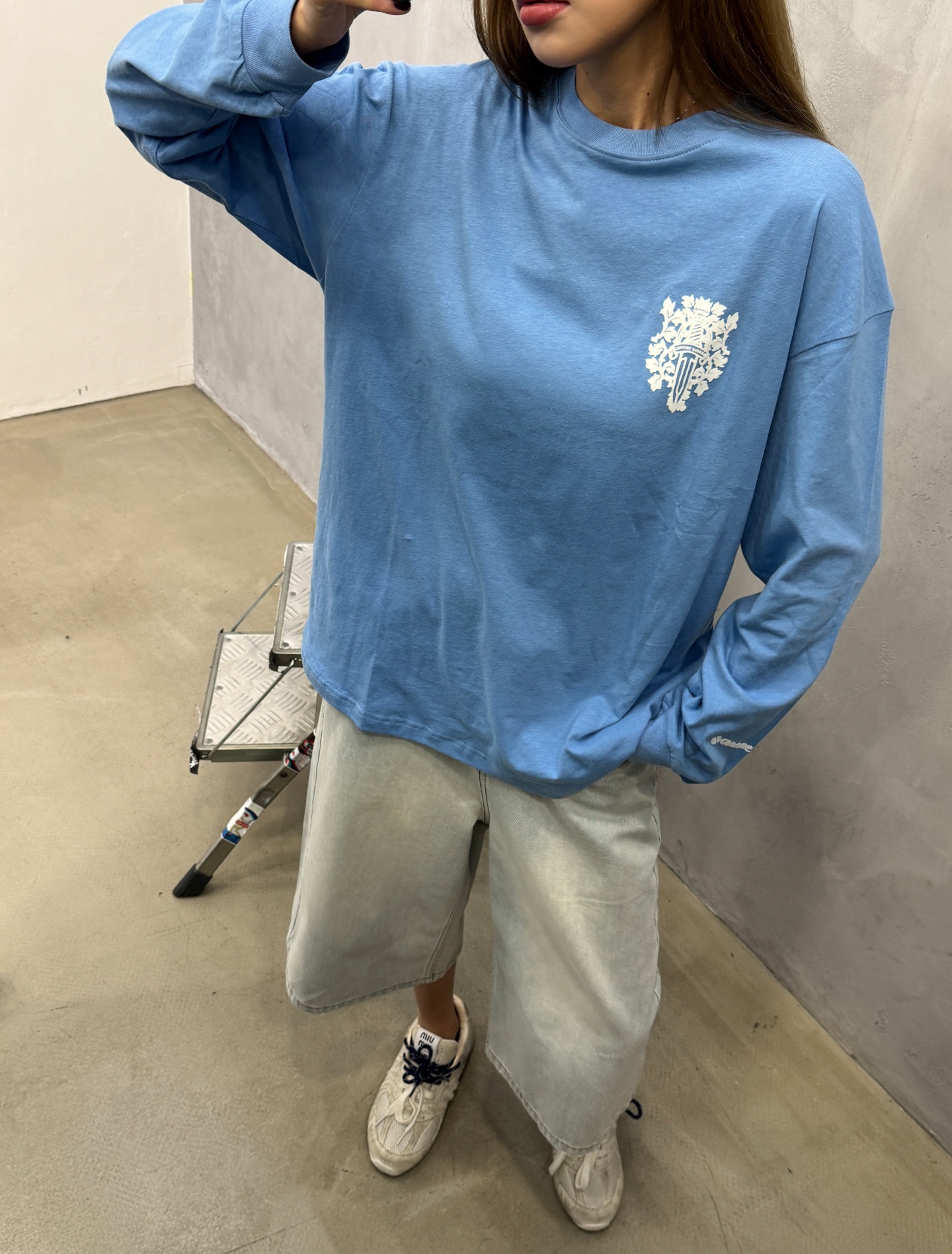 克罗心 ｜ 新款长袖t，成衣洗水加多处植绒印花工艺，日本进口亚麻棉面料，时尚休闲，尺码sml
