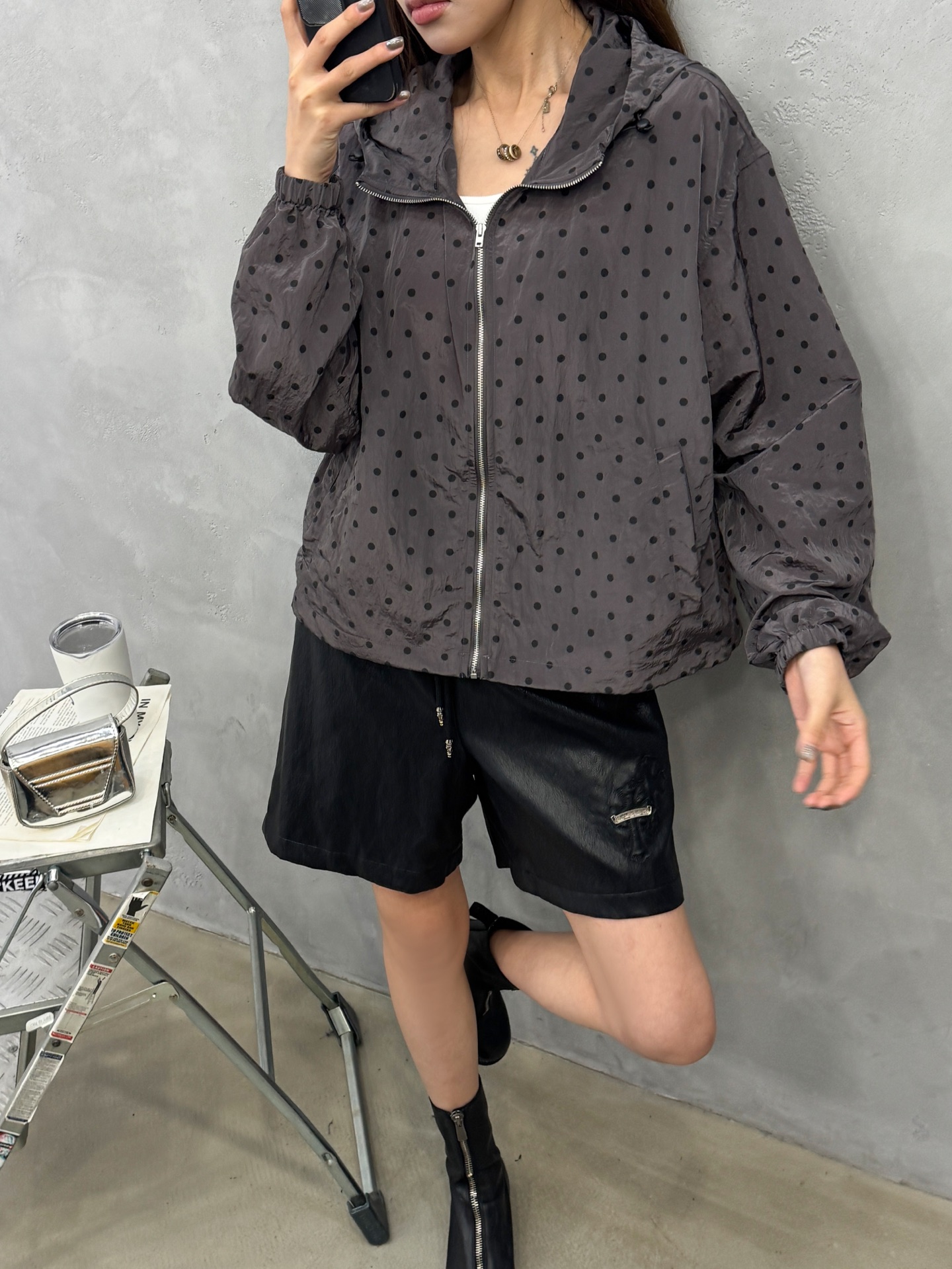 Acne ｜ 新款风衣外套，品牌经典印花工艺，定织波点尼龙面料，休闲时尚，尺码sml
