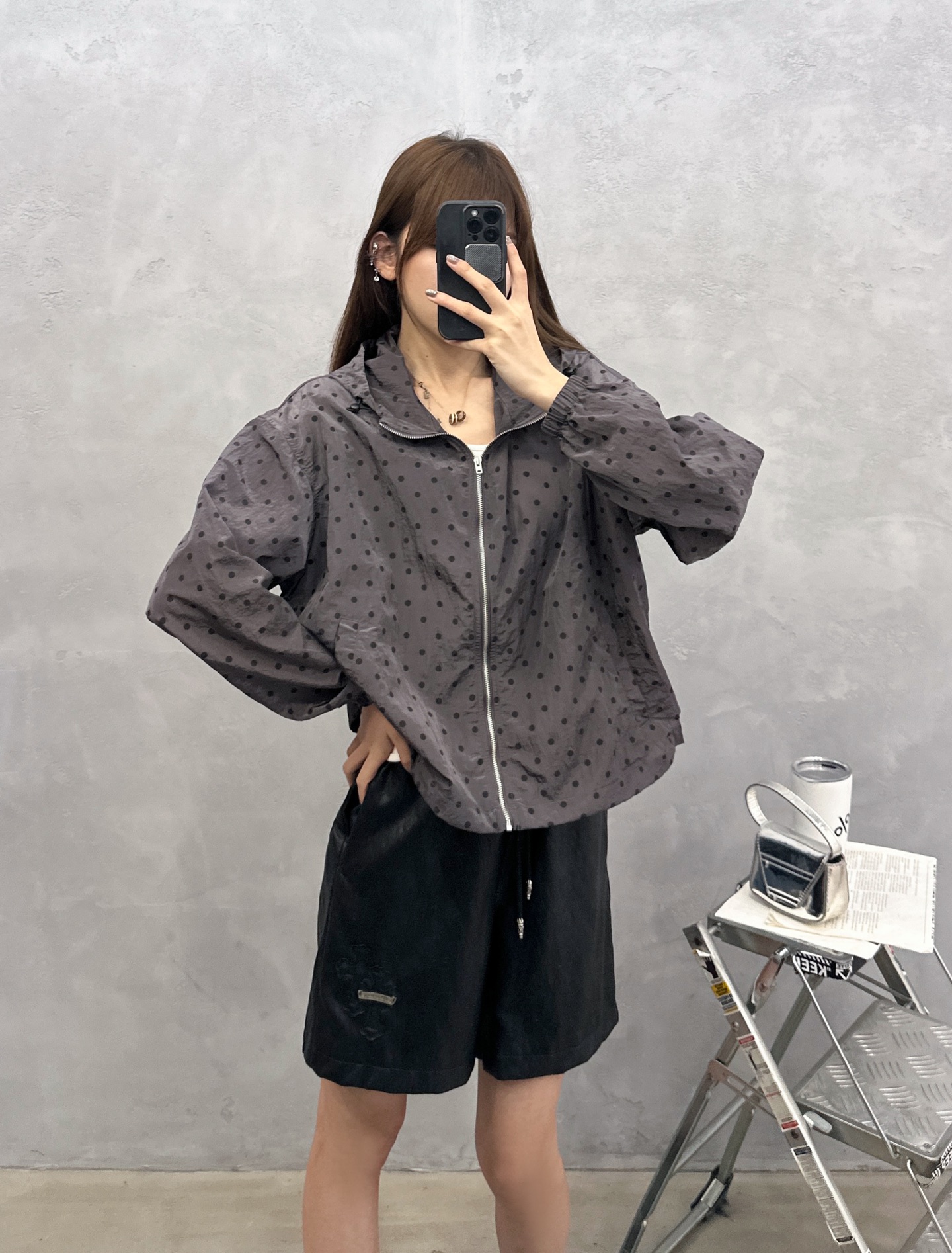 Acne ｜ 新款风衣外套，品牌经典印花工艺，定织波点尼龙面料，休闲时尚，尺码sml