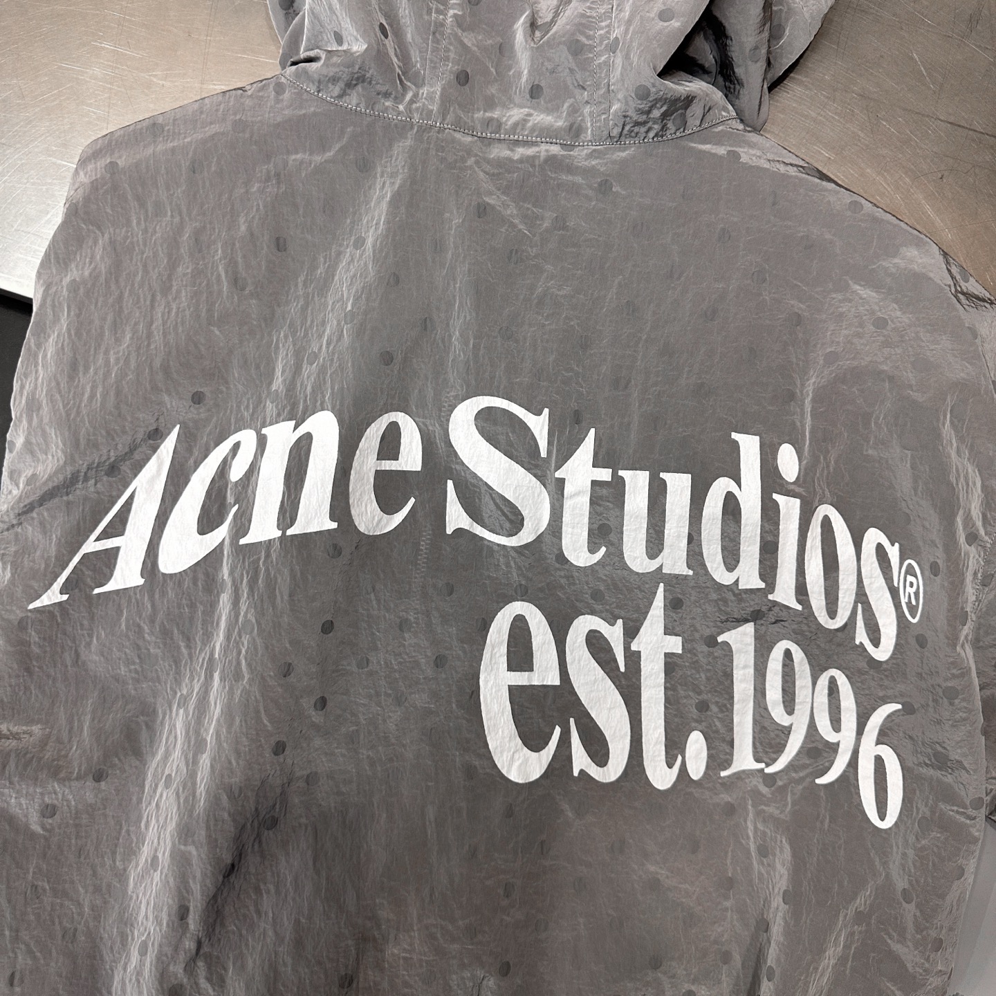Acne ｜ 新款风衣外套，品牌经典印花工艺，定织波点尼龙面料，休闲时尚，尺码sml