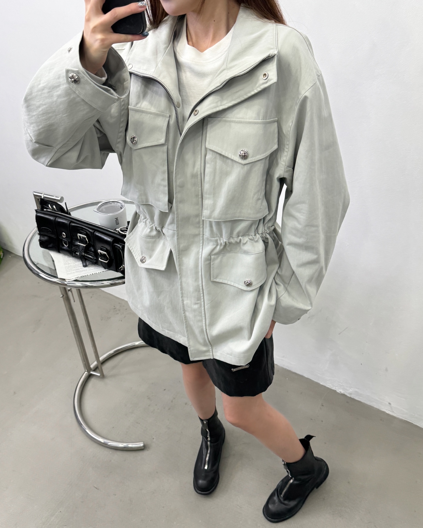 克**｜ 新款风衣外套，品牌经典五金配件，多口袋双层结构款式，时尚休闲，尺码sml