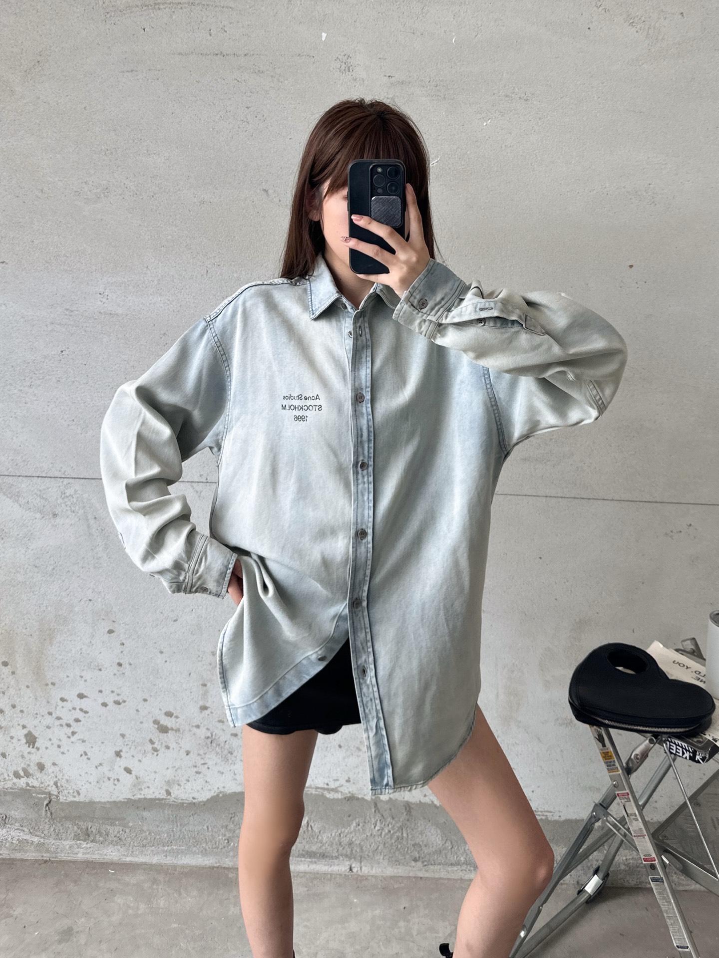 Acne ｜ 新款牛仔衬衣，成衣洗水印花工艺，100%天丝牛仔面料，时尚休闲，尺码sml