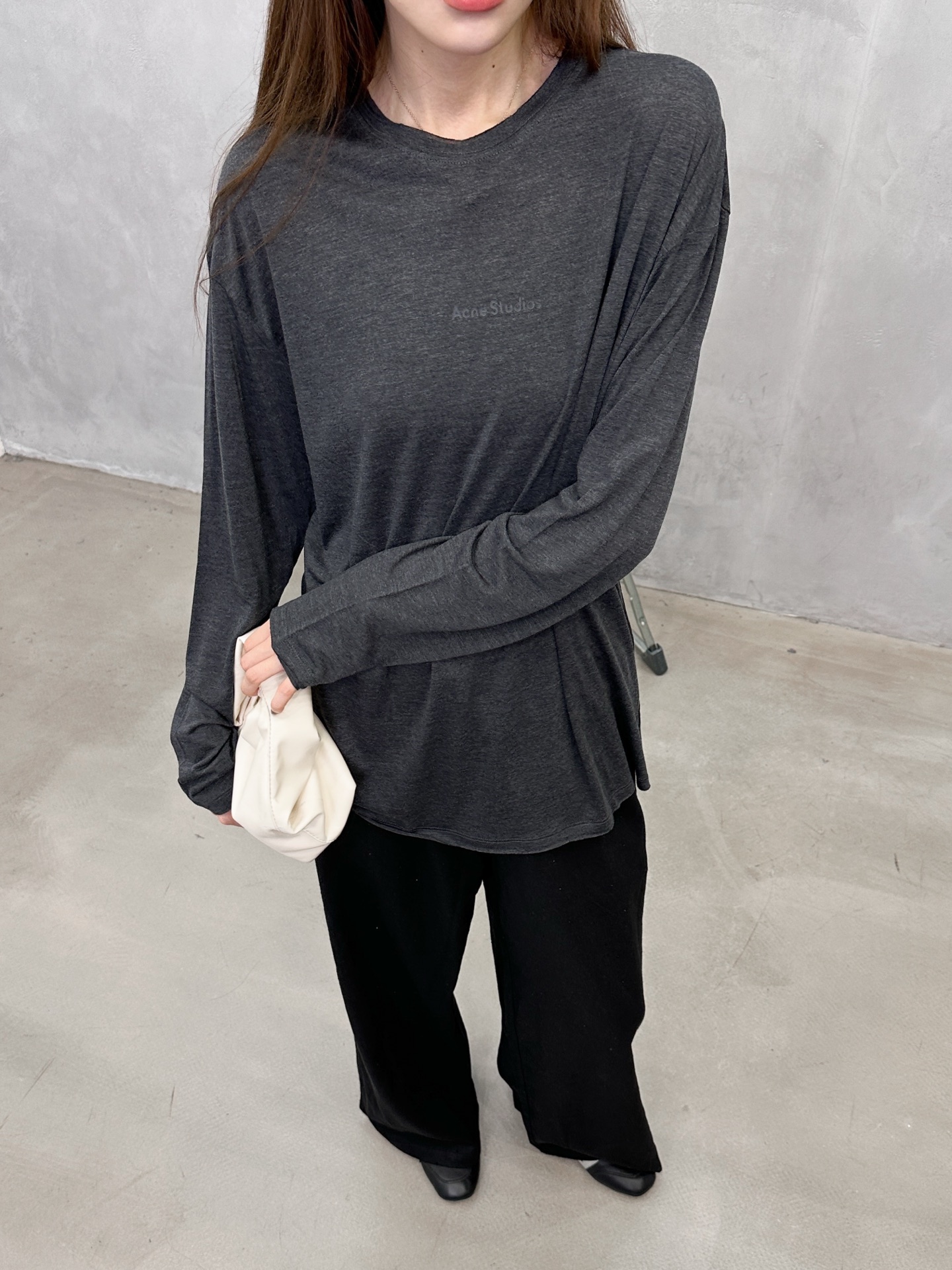 Acne ｜ 新款长袖打底，品牌经典厚版印花标，日本进口天丝羊毛面料，高级时尚，尺码sml