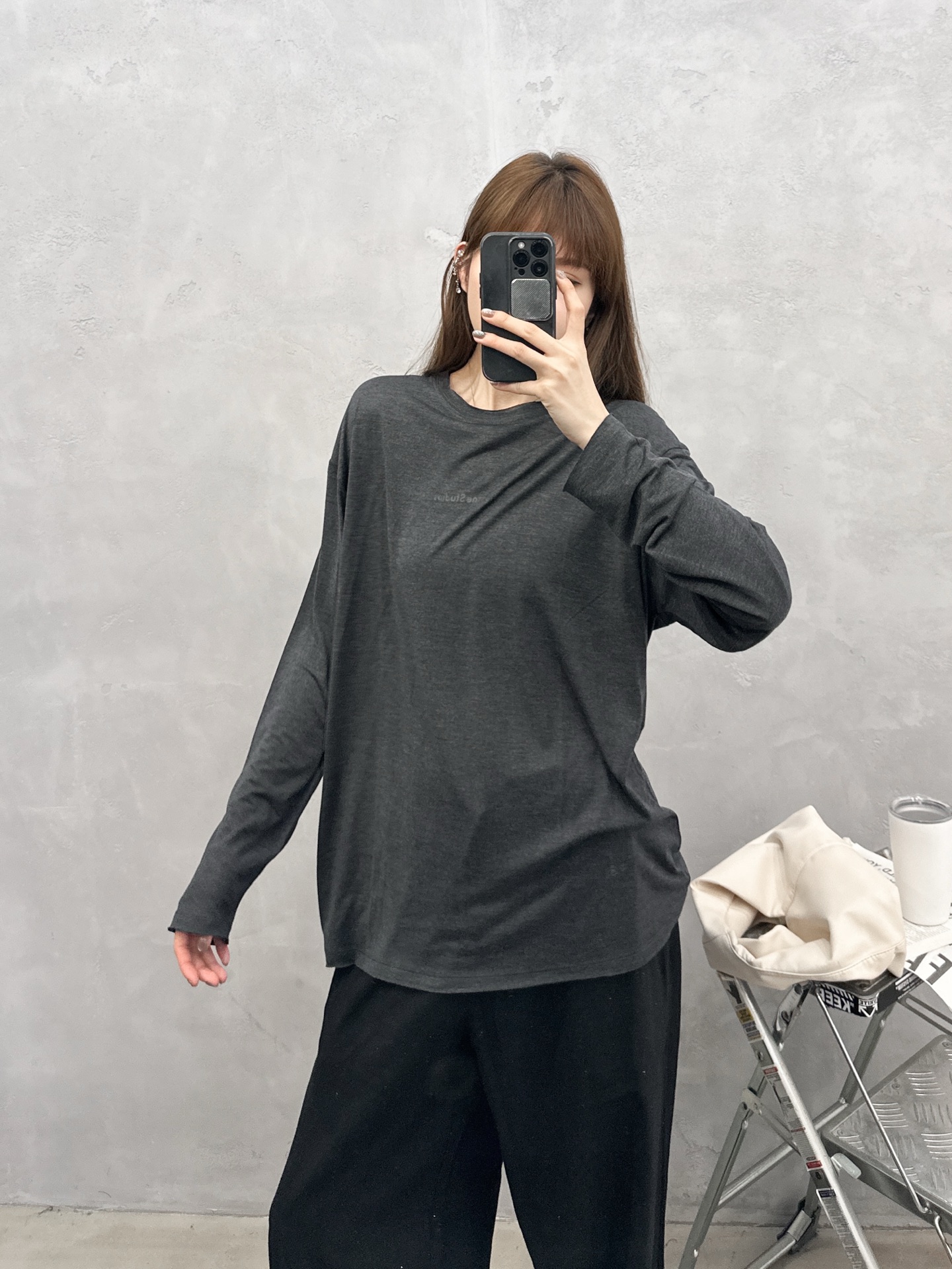 Acne ｜ 新款长袖打底，品牌经典厚版印花标，日本进口天丝羊毛面料，高级时尚，尺码sml