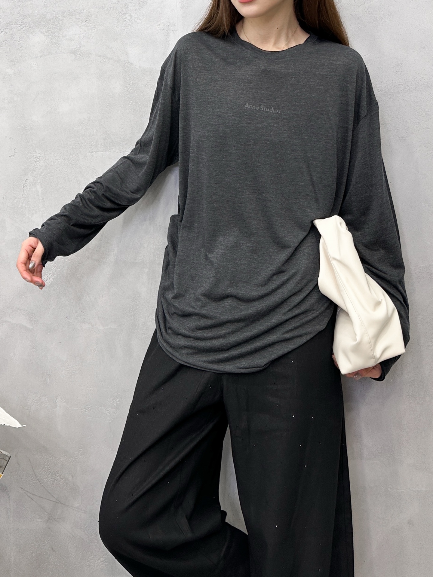 Acne ｜ 新款长袖打底，品牌经典厚版印花标，日本进口天丝羊毛面料，高级时尚，尺码sml