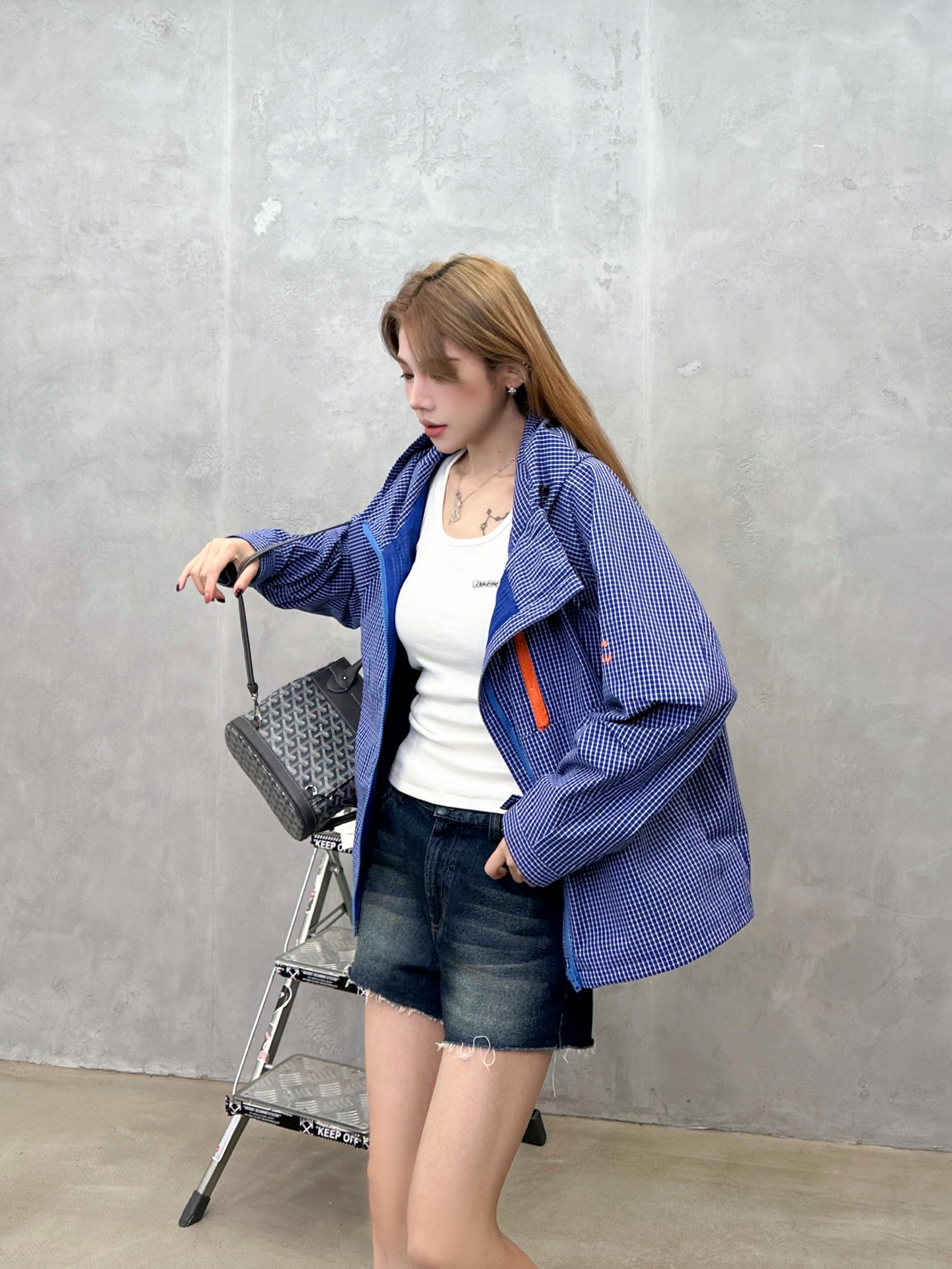 Acne ｜ 新款风衣外套，品牌经典刺绣标，双层款式结构设计，色织格纹面料，时尚休闲，尺码sml