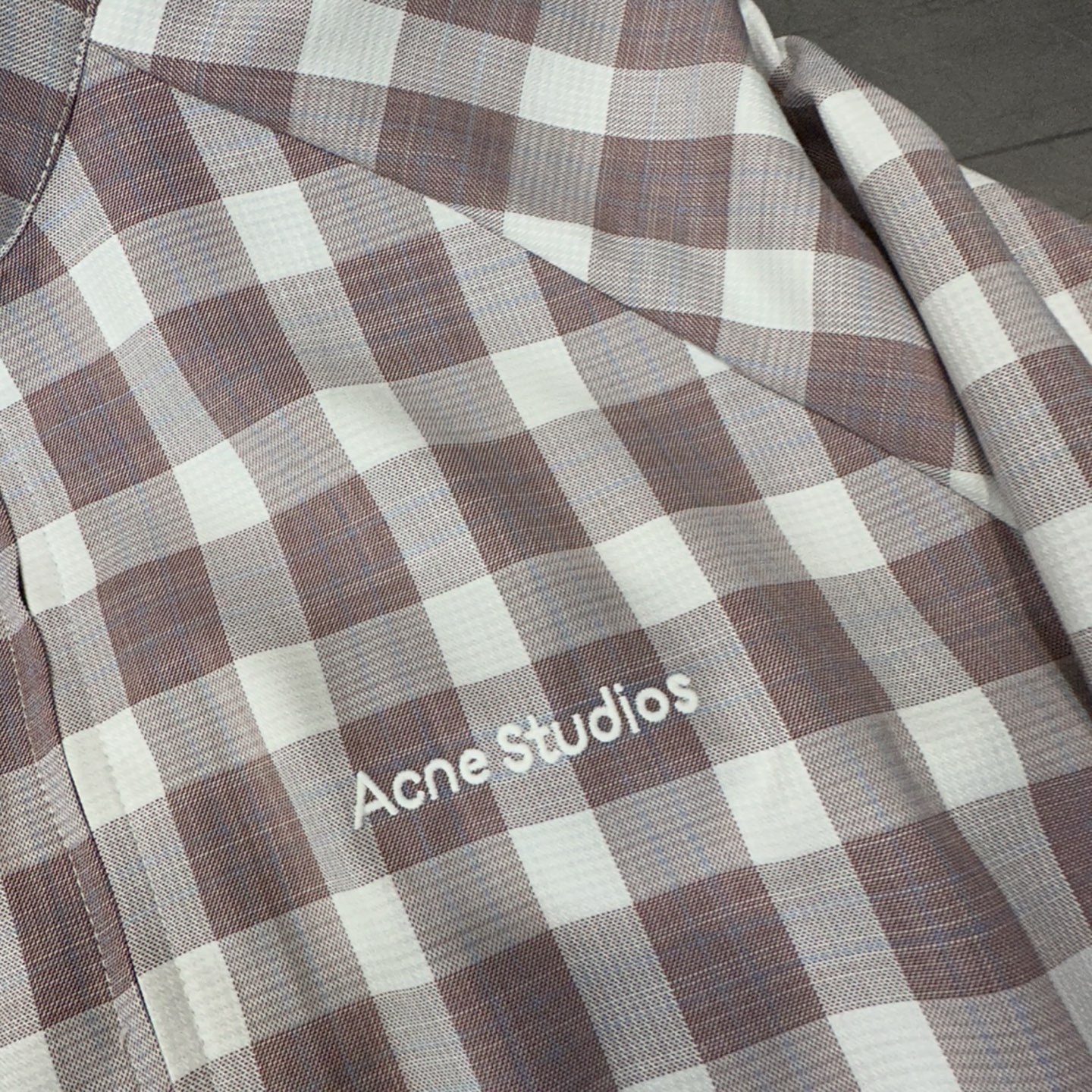 Acne ｜ 新款休闲防晒外套，品牌经典字母刺绣工艺，人棉混纺色织格纹面料，时尚休闲，尺码sml