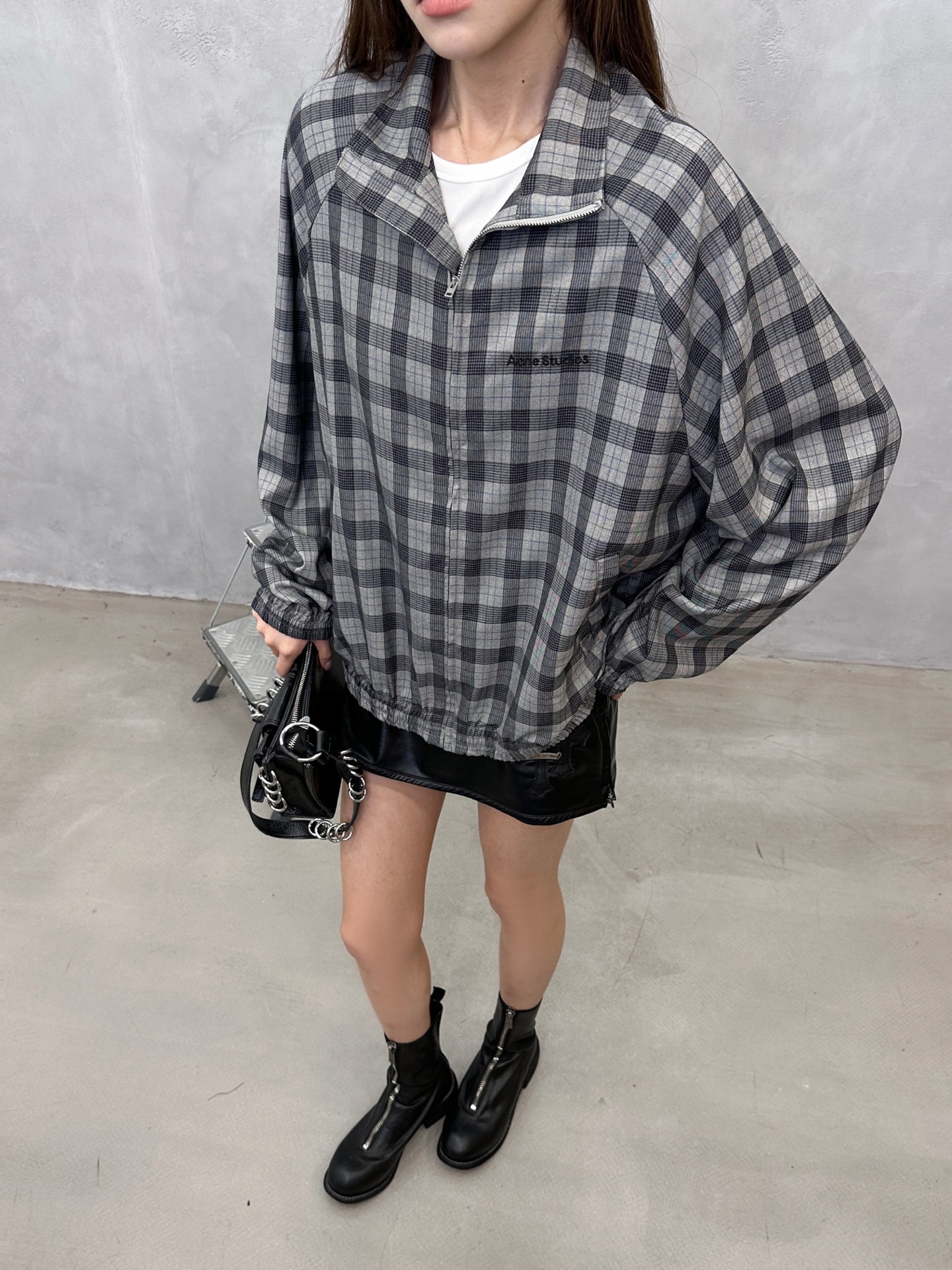 Acne ｜ 新款休闲防晒外套，品牌经典字母刺绣工艺，人棉混纺色织格纹面料，时尚休闲，尺码sml