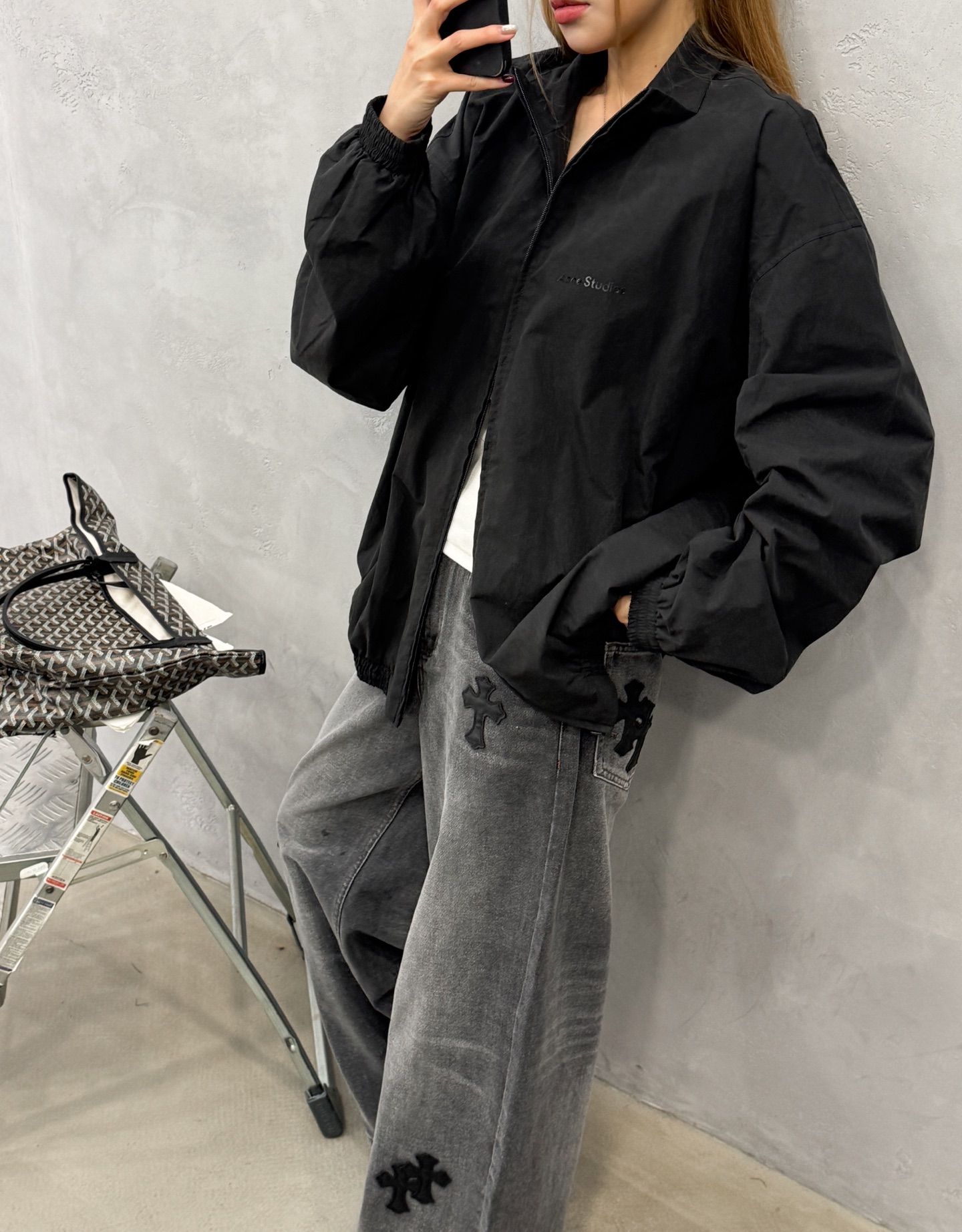 Acne ｜ 新款风衣外套，成衣洗水加软工艺，前后立体胶印花工艺，双层款式结构，时尚休闲，尺码sml