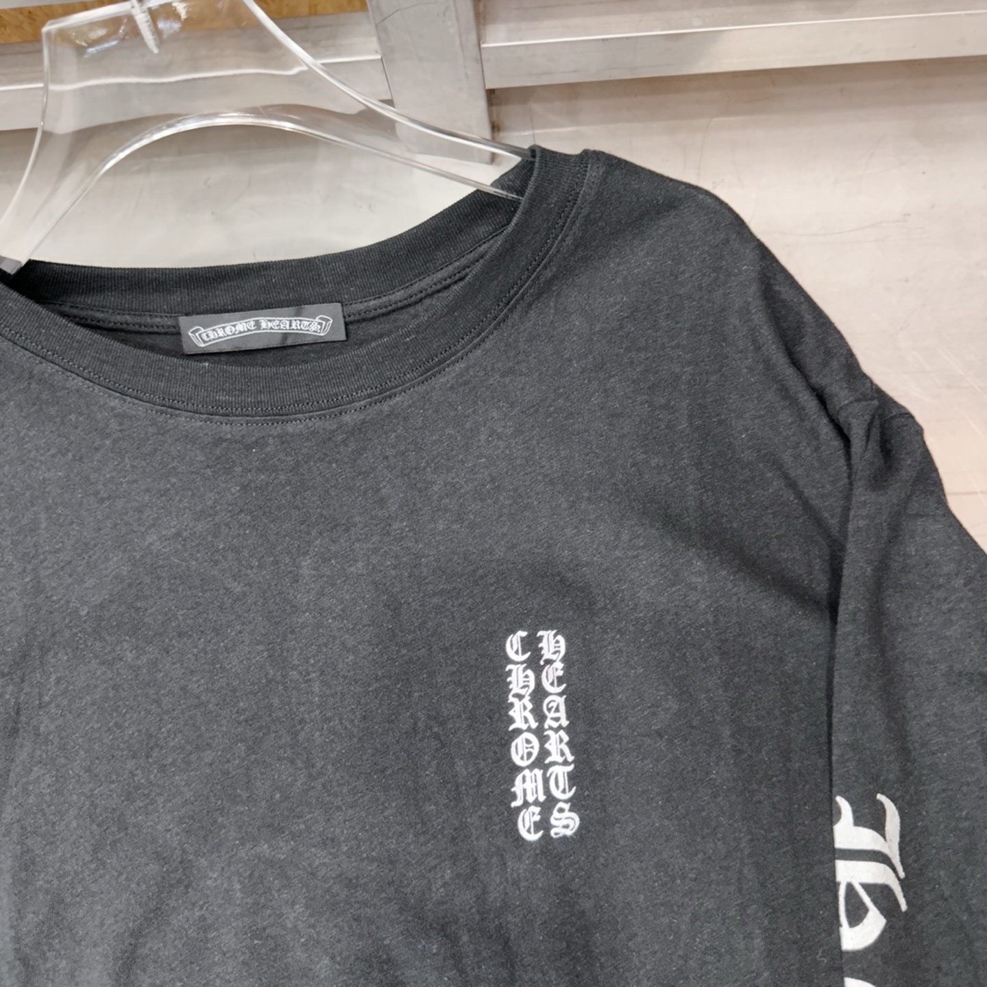 克罗心 ｜ 新款长袖t，成衣洗水加5处烫银印花工艺，时尚休闲，男女同款，尺码sml