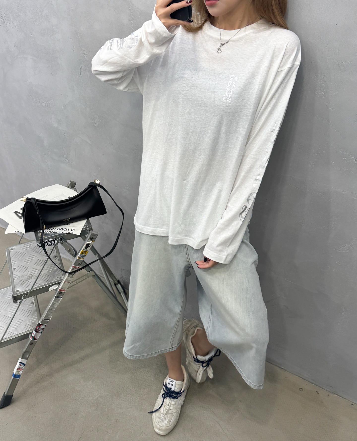 克罗心 ｜ 新款长袖t，成衣洗水加5处烫银印花工艺，时尚休闲，男女同款，尺码sml