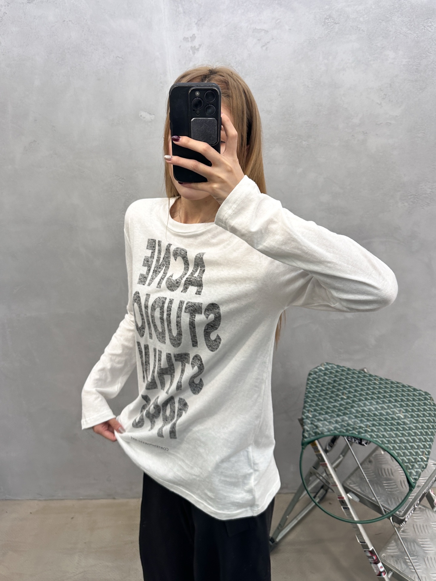 Acne ｜ 新款长袖打底，成衣洗水加正反拔印印花工艺，时尚休闲，尺码sml