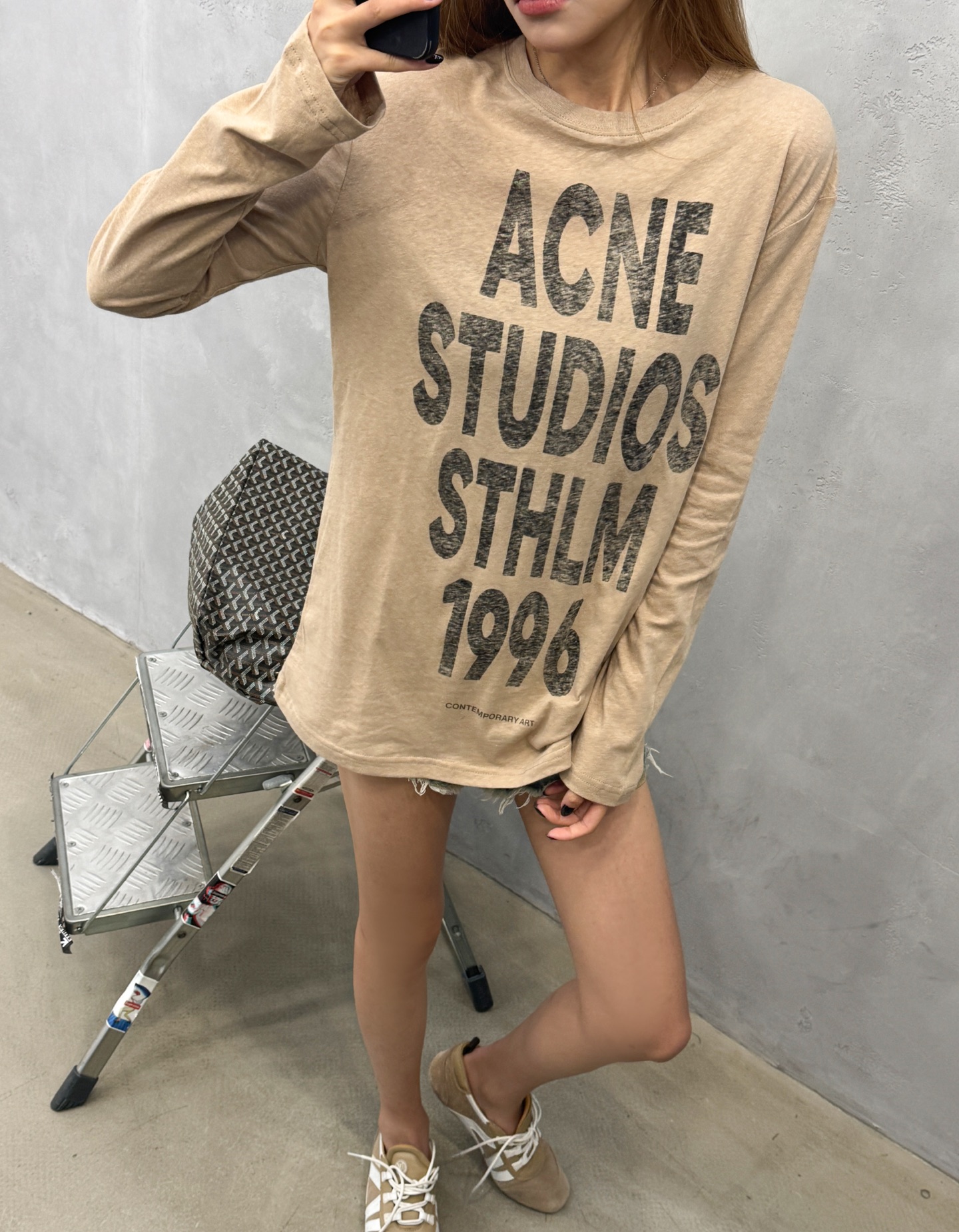 Ac** ｜ 新款长袖打底，成衣洗水加正反拔印印花工艺，时尚休闲，尺码sml