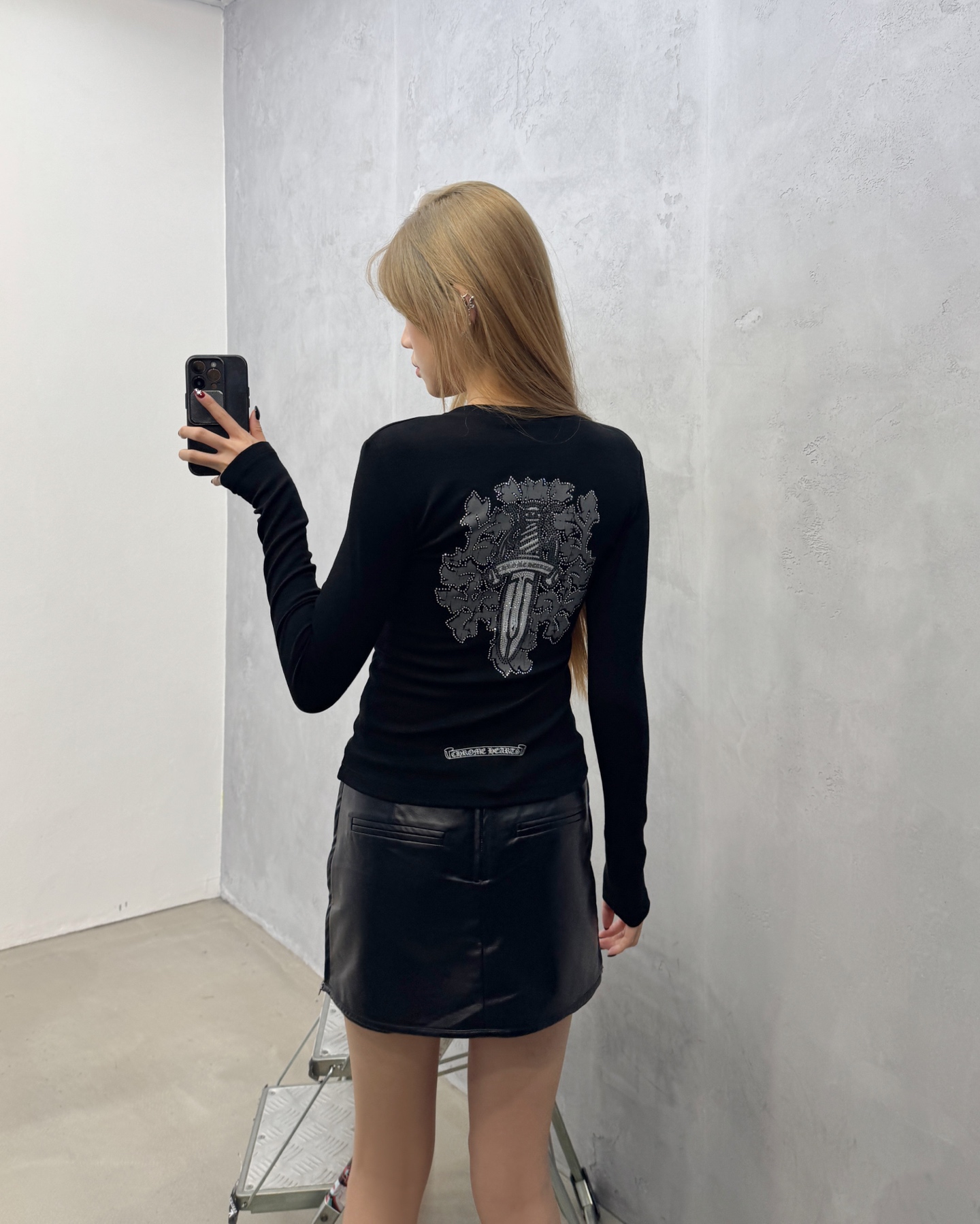 克** ｜ 新款长袖打底，成衣多处印花对位烫钻工艺，时尚休闲，尺码sml