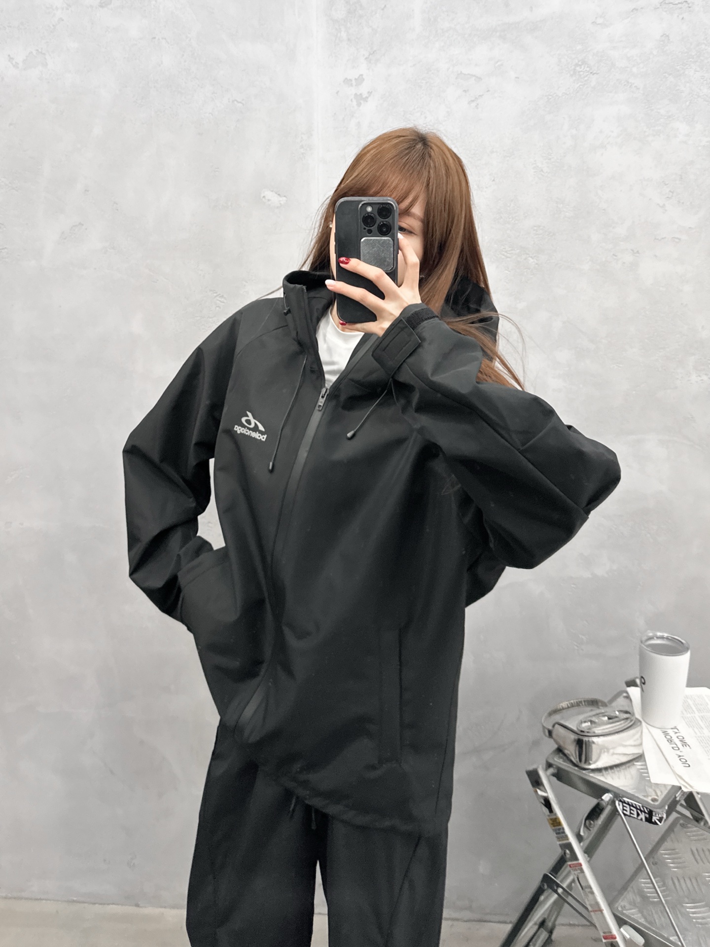 巴* ｜ 新款休闲风衣外套，前后品牌最新反光印花标，双层经典款式设计，时尚休闲，男女同款，尺码sml