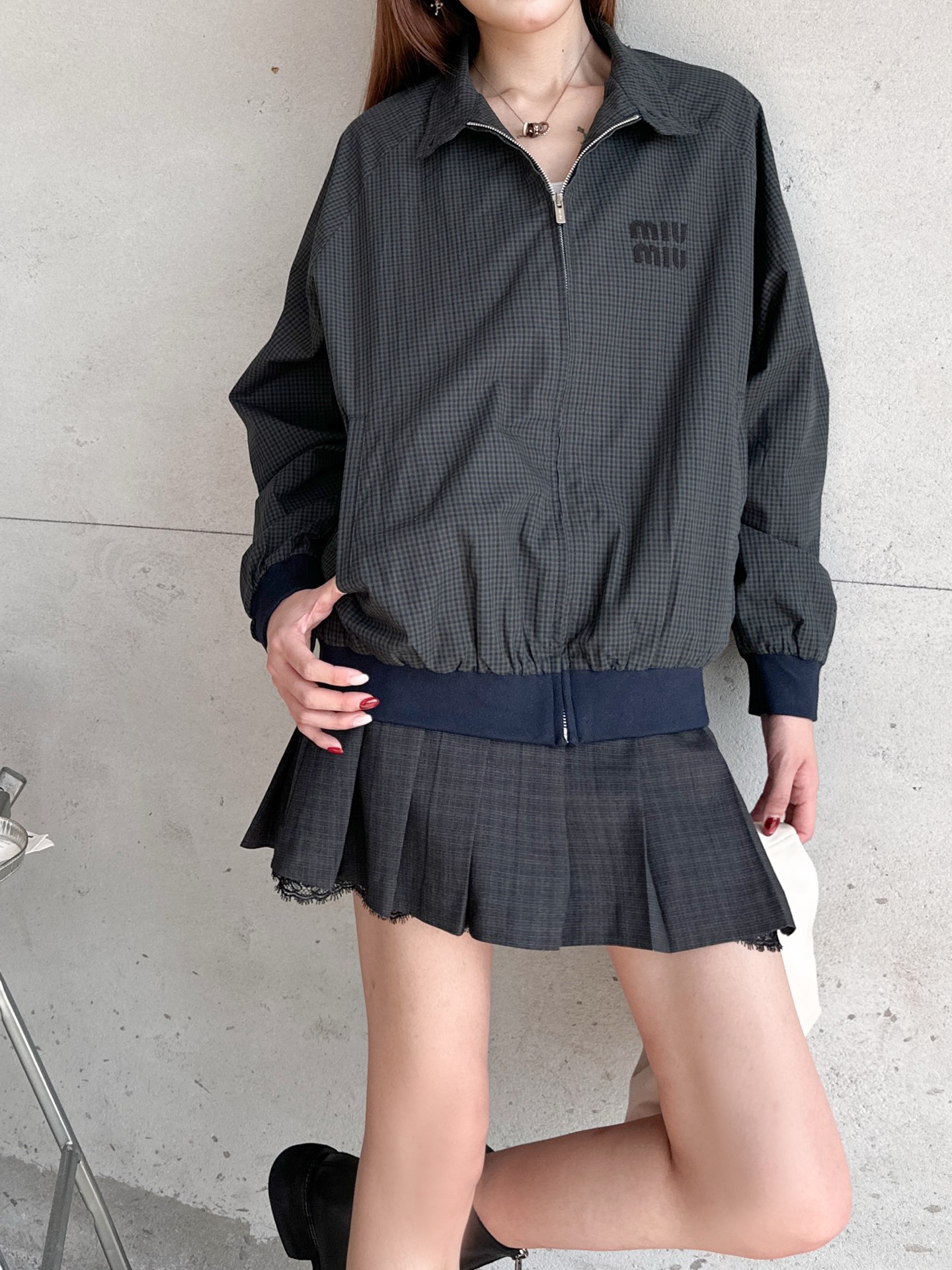 M** ｜ 新款休闲夹克，品牌经典贴布绣花标，全棉色织格纹面料，双层款式结构设计，时尚百搭，尺码sml