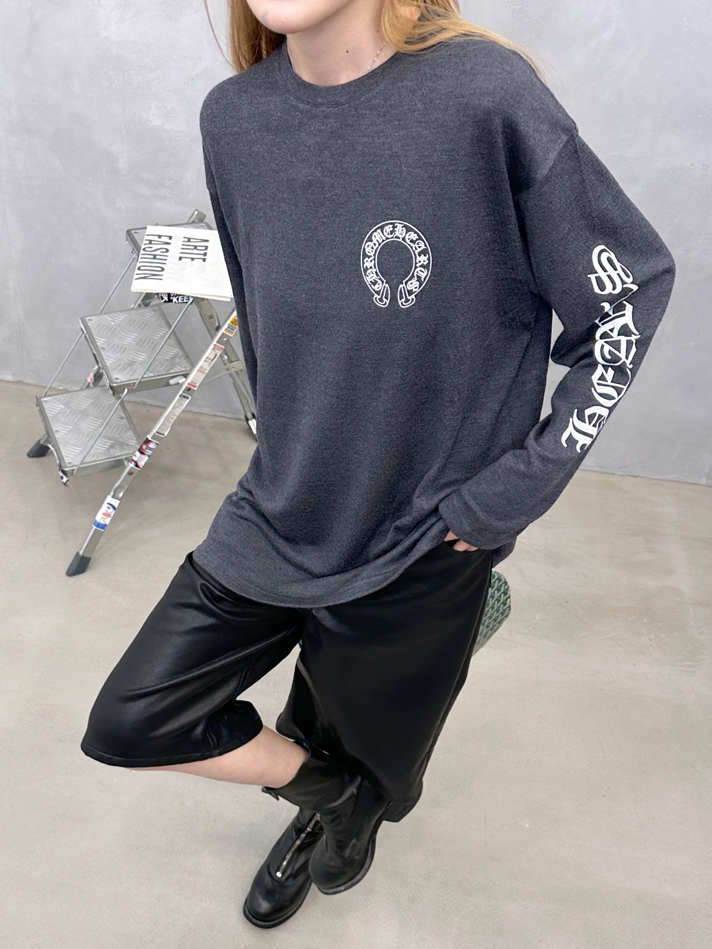 克罗*  ｜  新款长袖t，进口桑蚕丝羊毛面料，全身5处印花工艺，时尚休闲，尺码sml