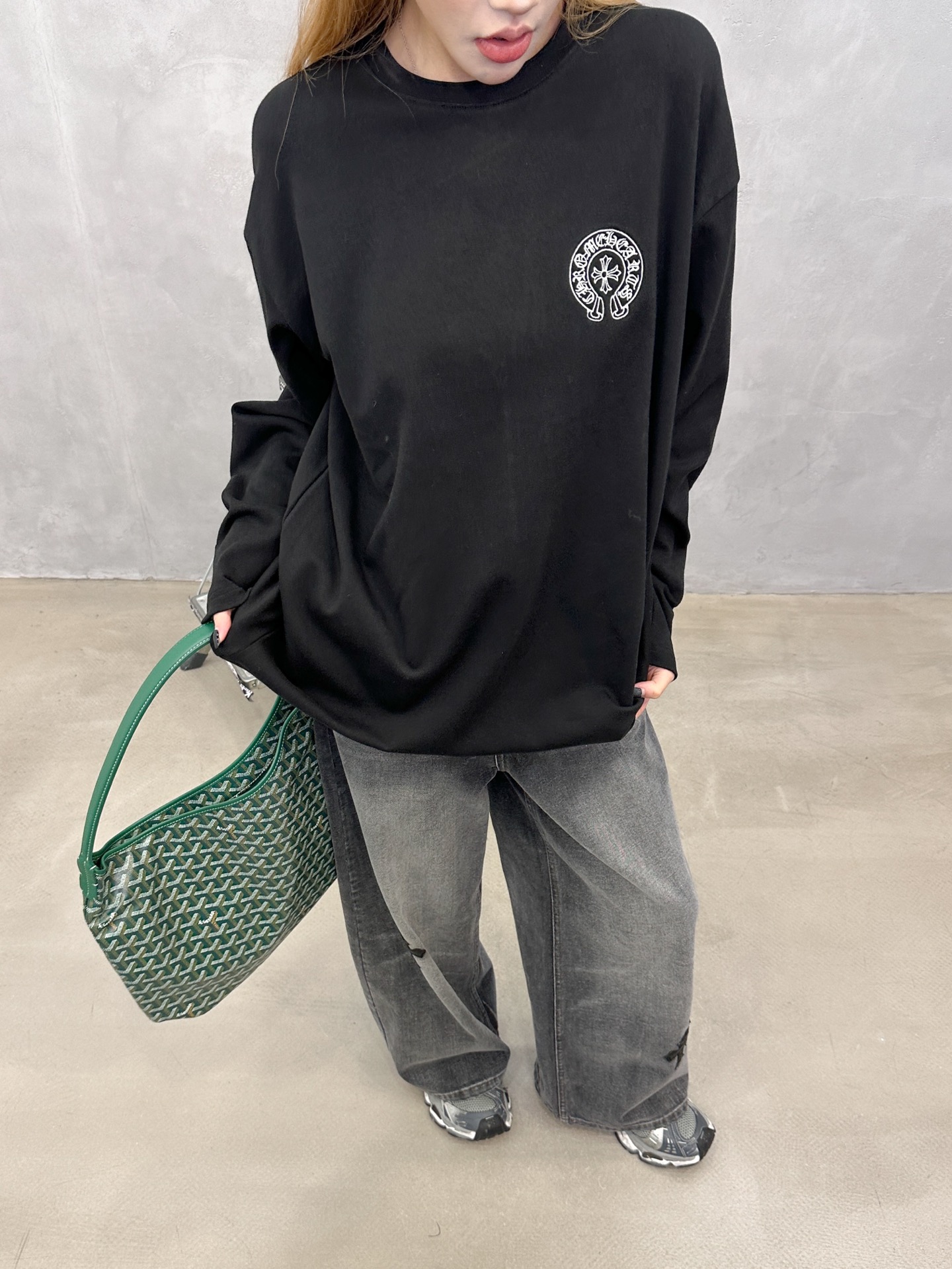克罗*  ｜  新款长袖打底，品牌经典刺绣标，手工切皮刺绣十字标工艺，时尚休闲，尺码sml
